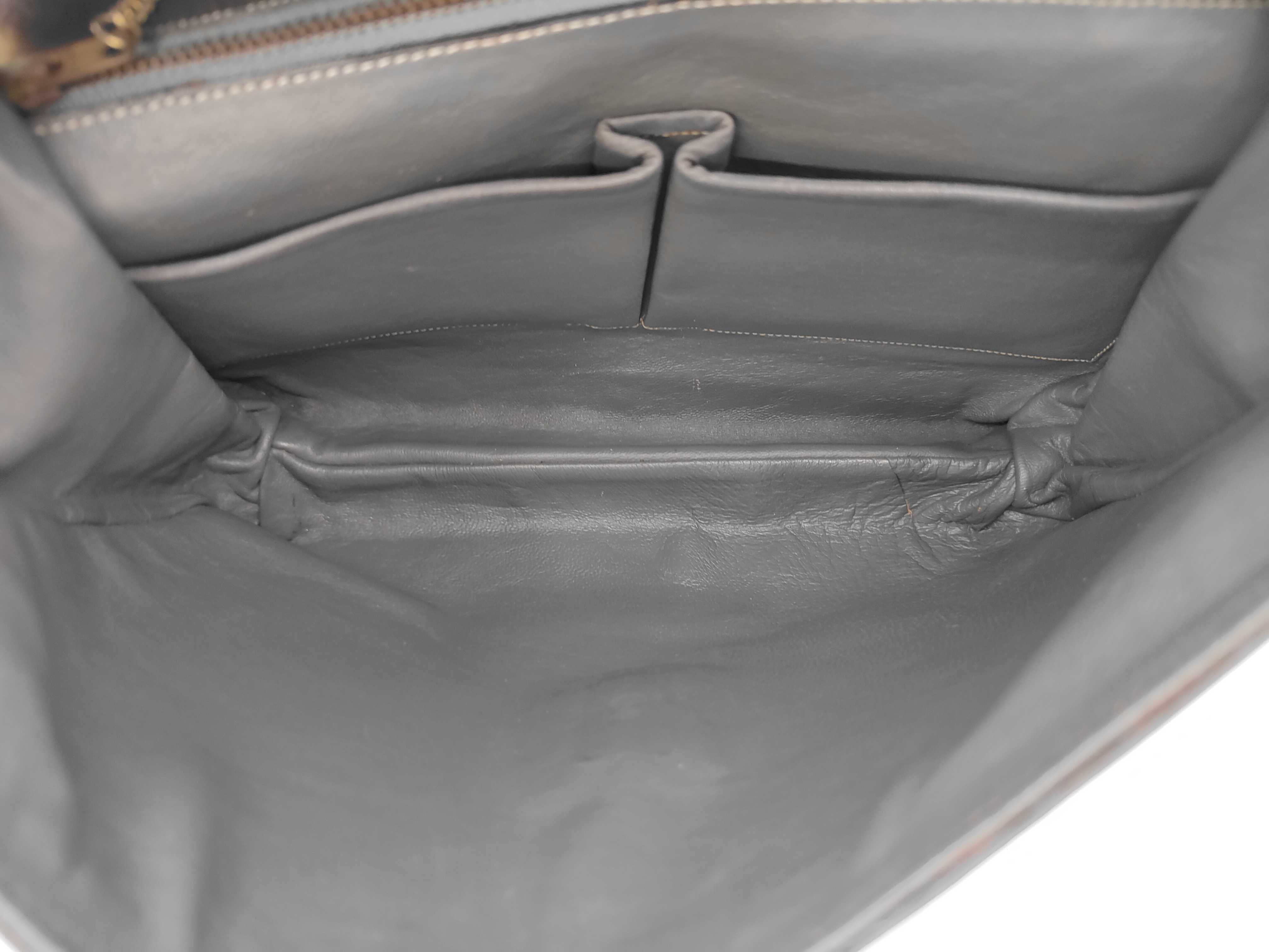 suede shoulder bag with carriage hardware, gray. — view 8