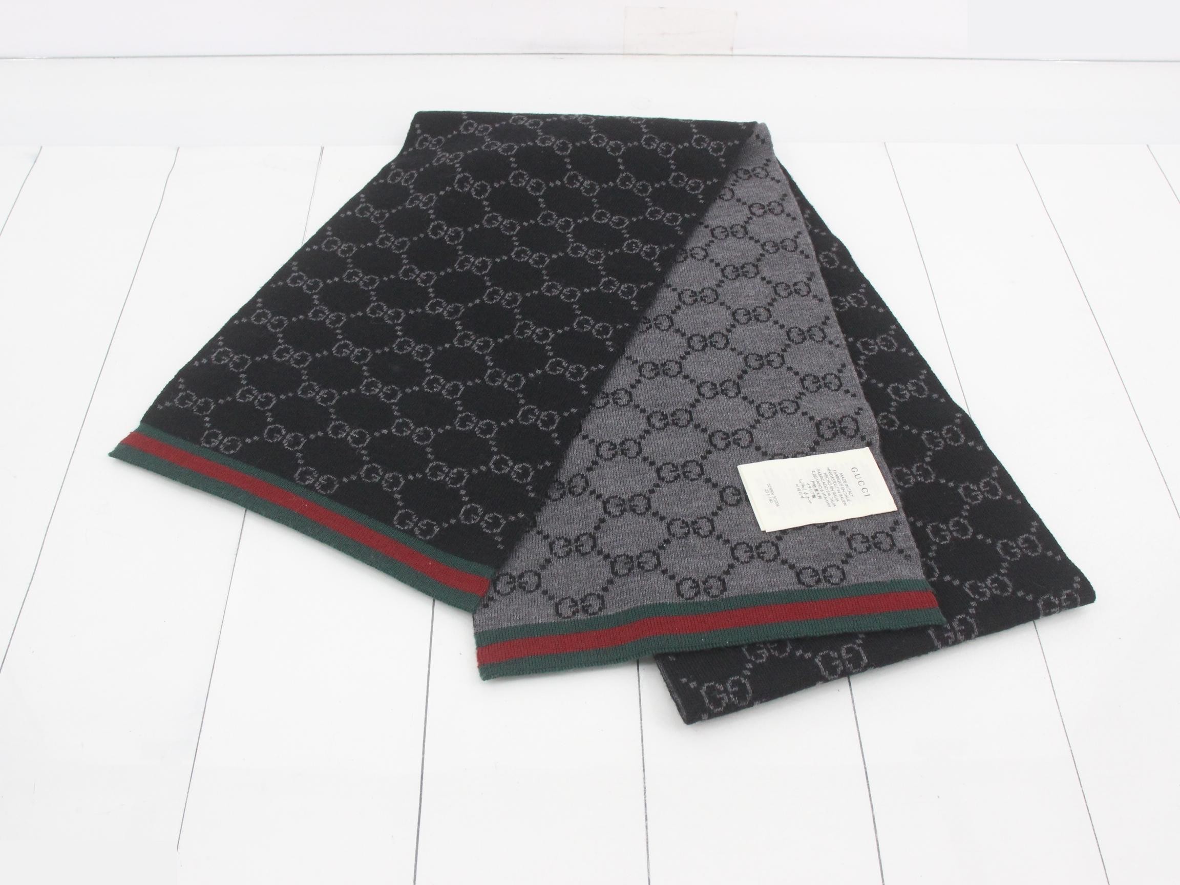 GG Supreme (accessories) - Scarf, Black, Sherry Line — view 2