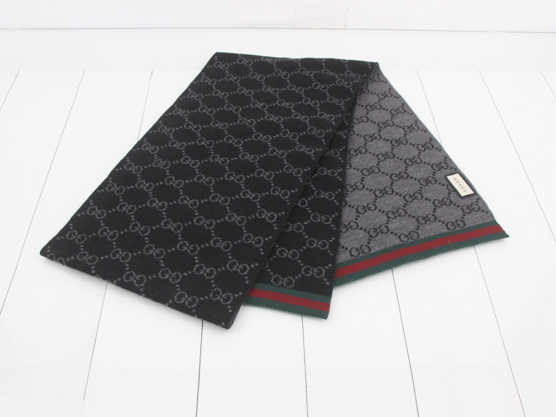 GG Supreme (accessories) - Scarf, Black, Sherry Line — view 3