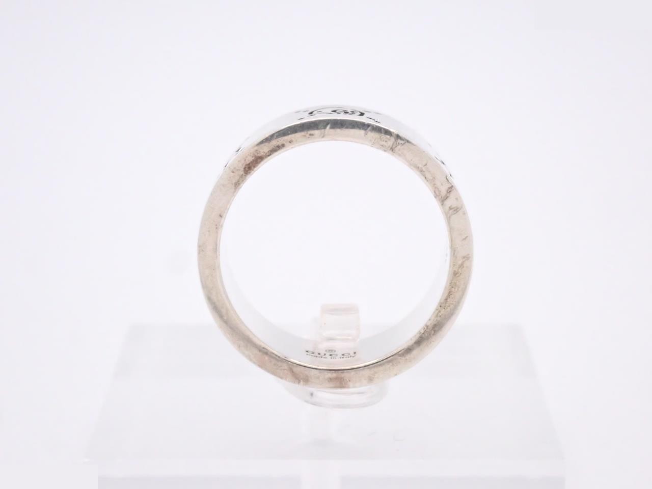 Ghost Wide Ring SV925/10.9g Engraved 17 Actual Size #16 — view 3