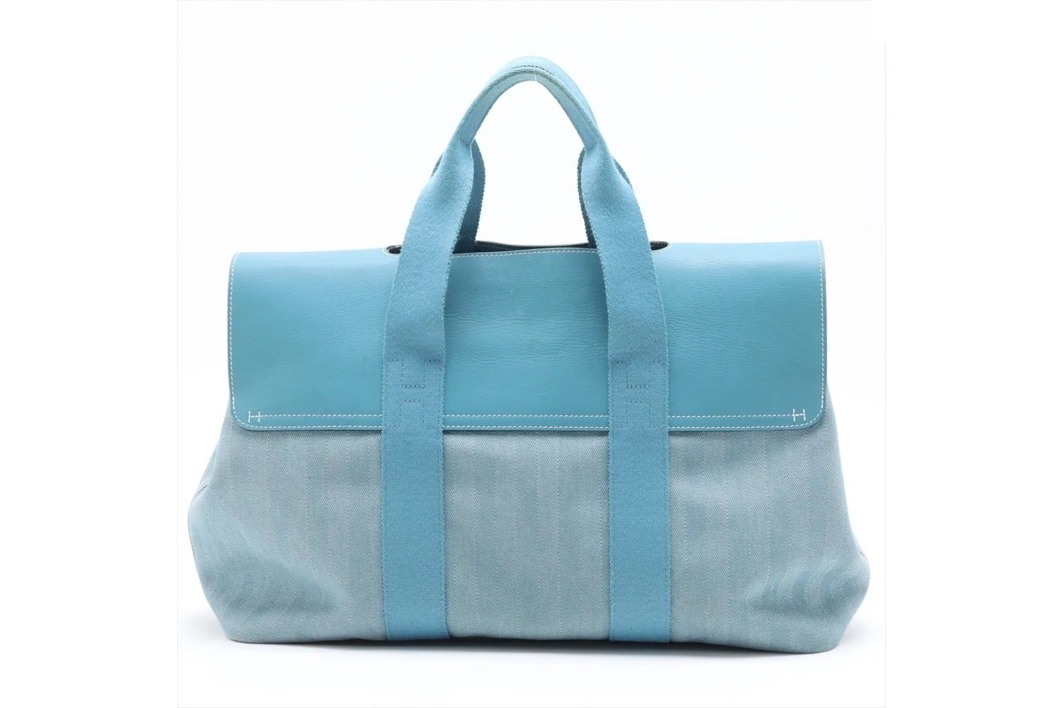 Valparaiso GM Toile Chevron Leather Tote Bag — view 2