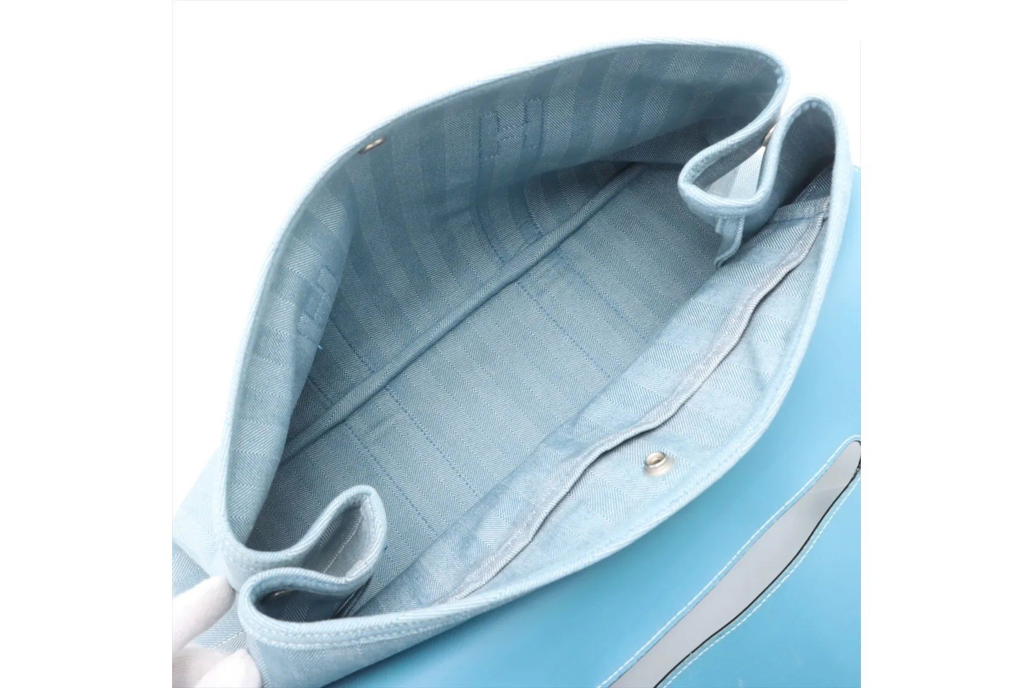 Valparaiso GM Toile Chevron Leather Tote Bag — view 7