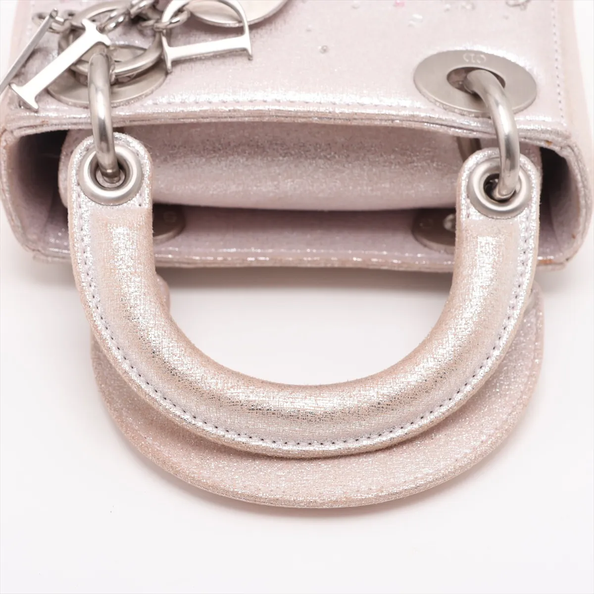 Lady Dior Mini Leather x Jewel 2-Way Handbag, Pink Beige — view 5