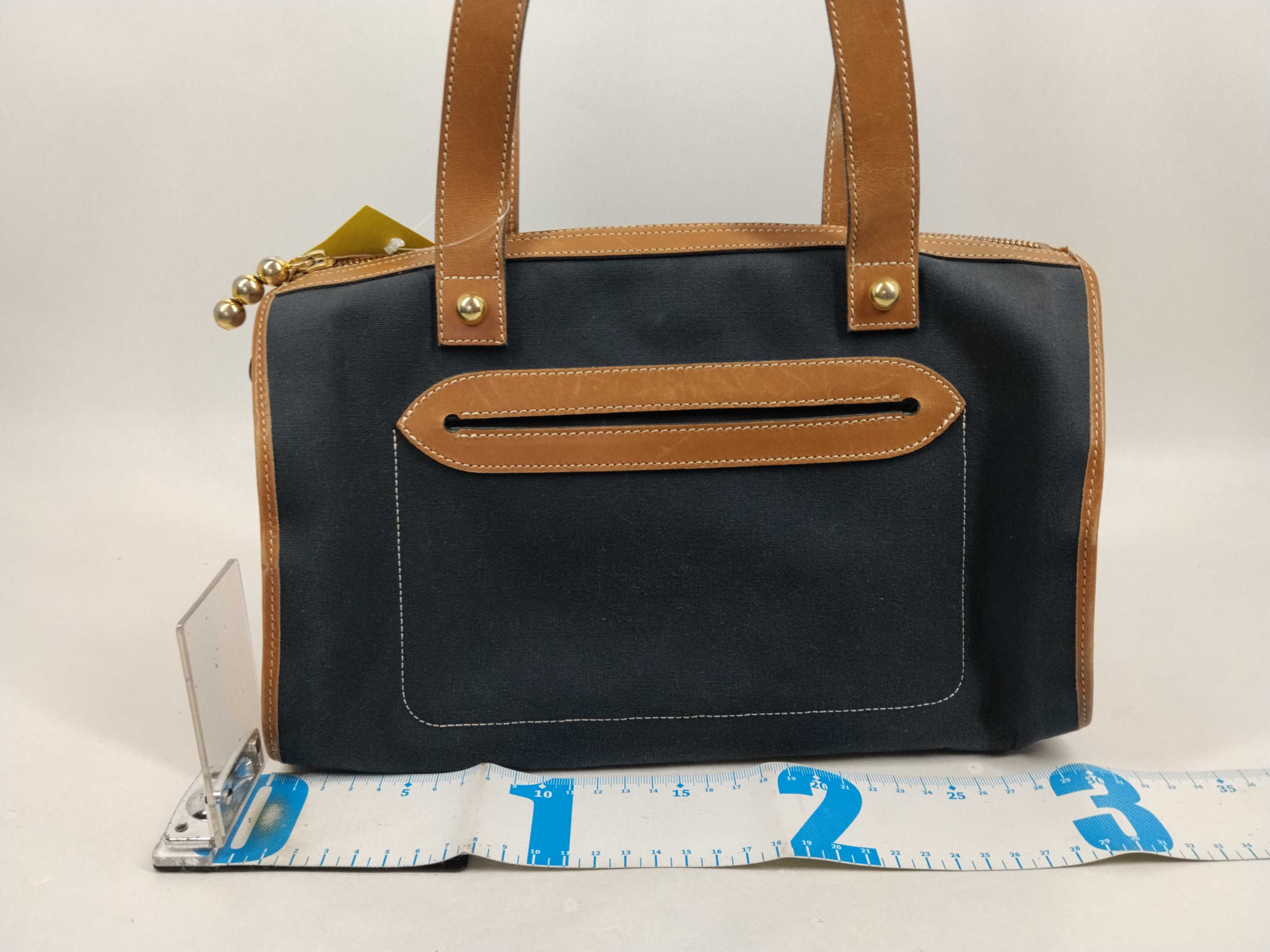 Canvas x Leather Mini Boston Bag — view 2