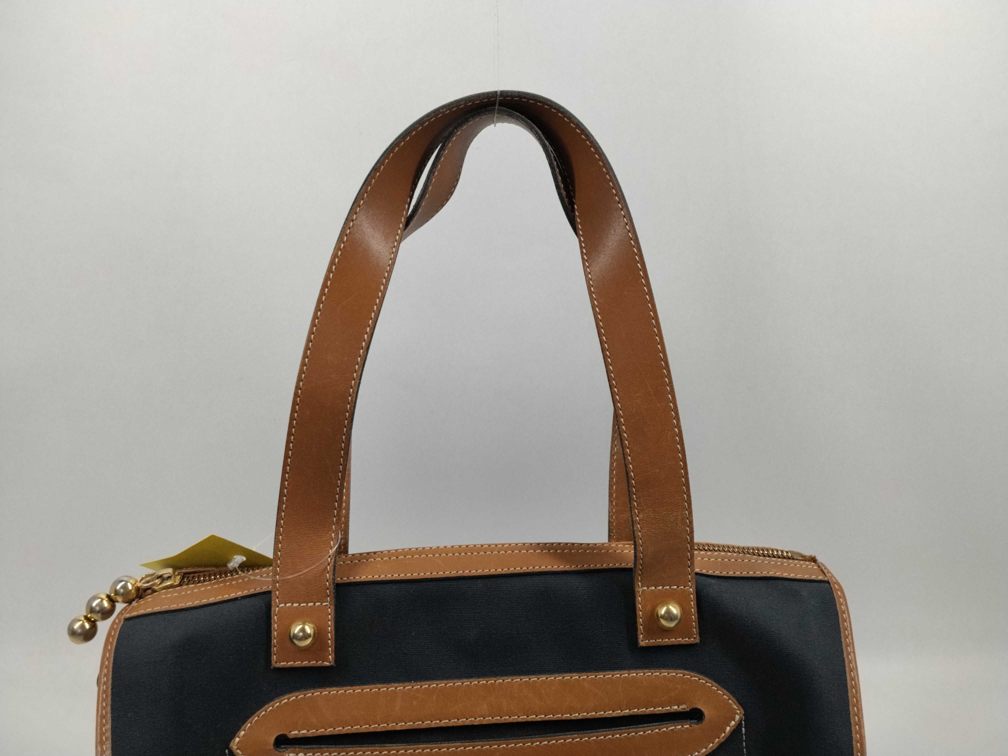Canvas x Leather Mini Boston Bag — view 4