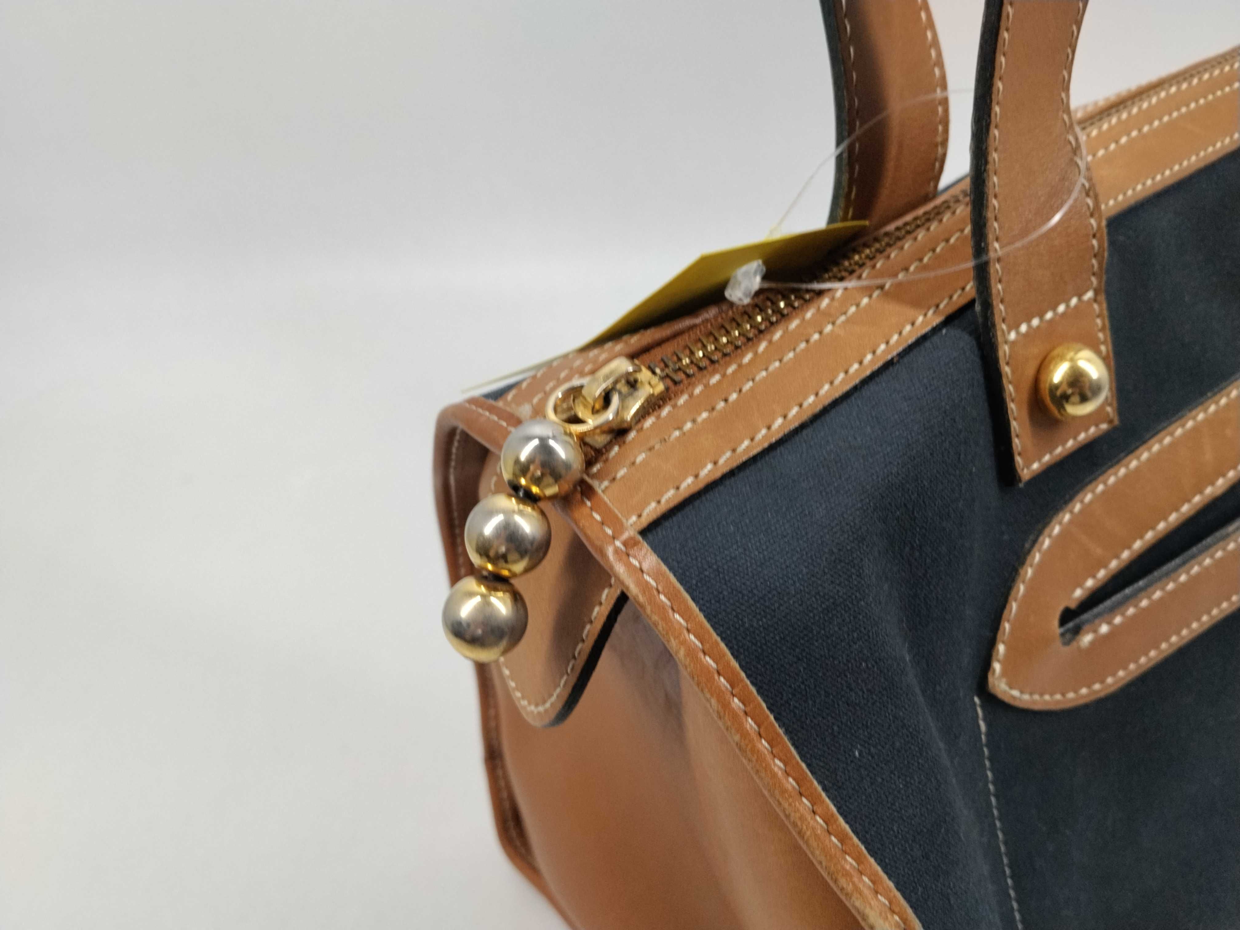 Canvas x Leather Mini Boston Bag — view 5