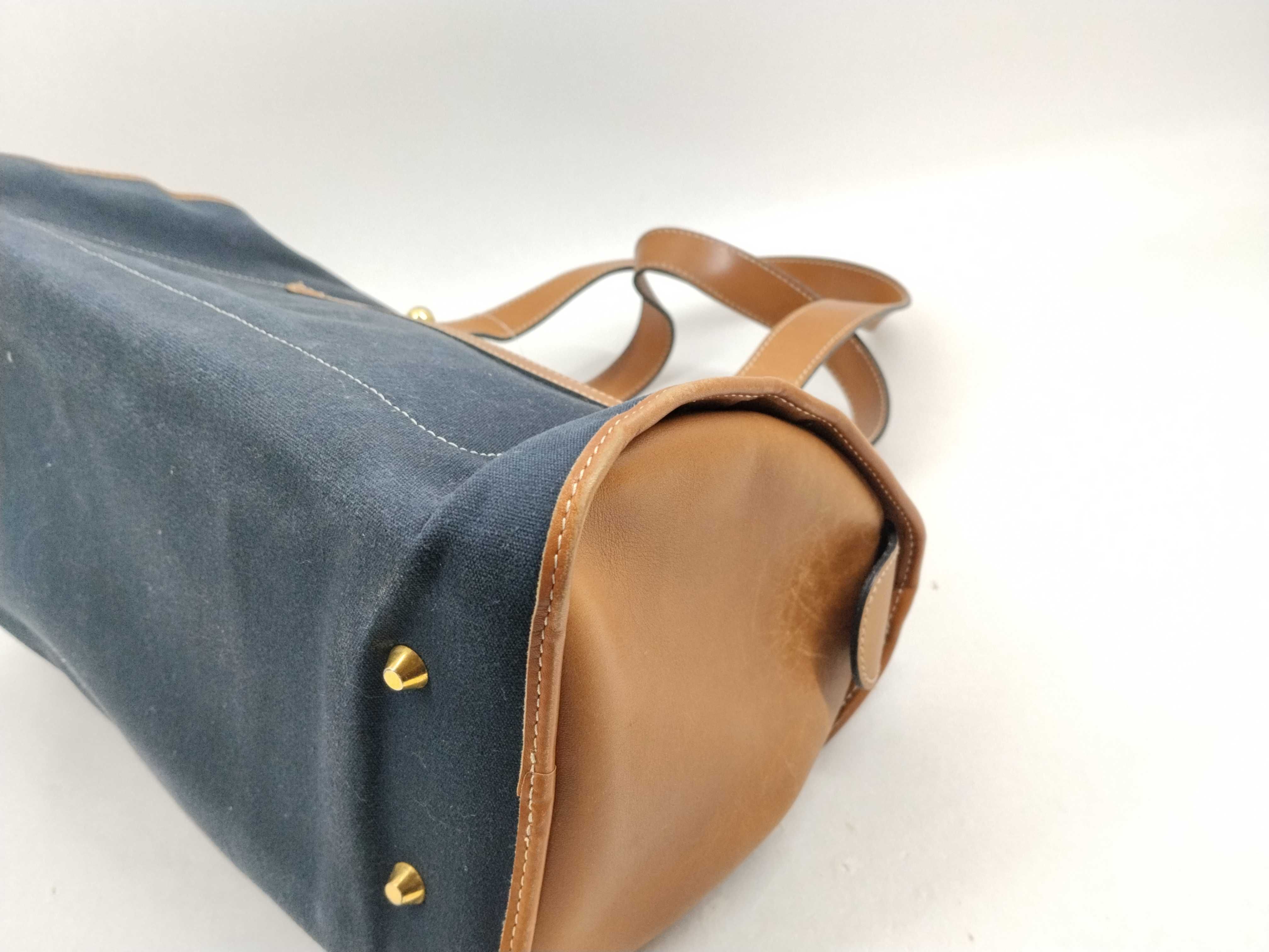 Canvas x Leather Mini Boston Bag — view 8