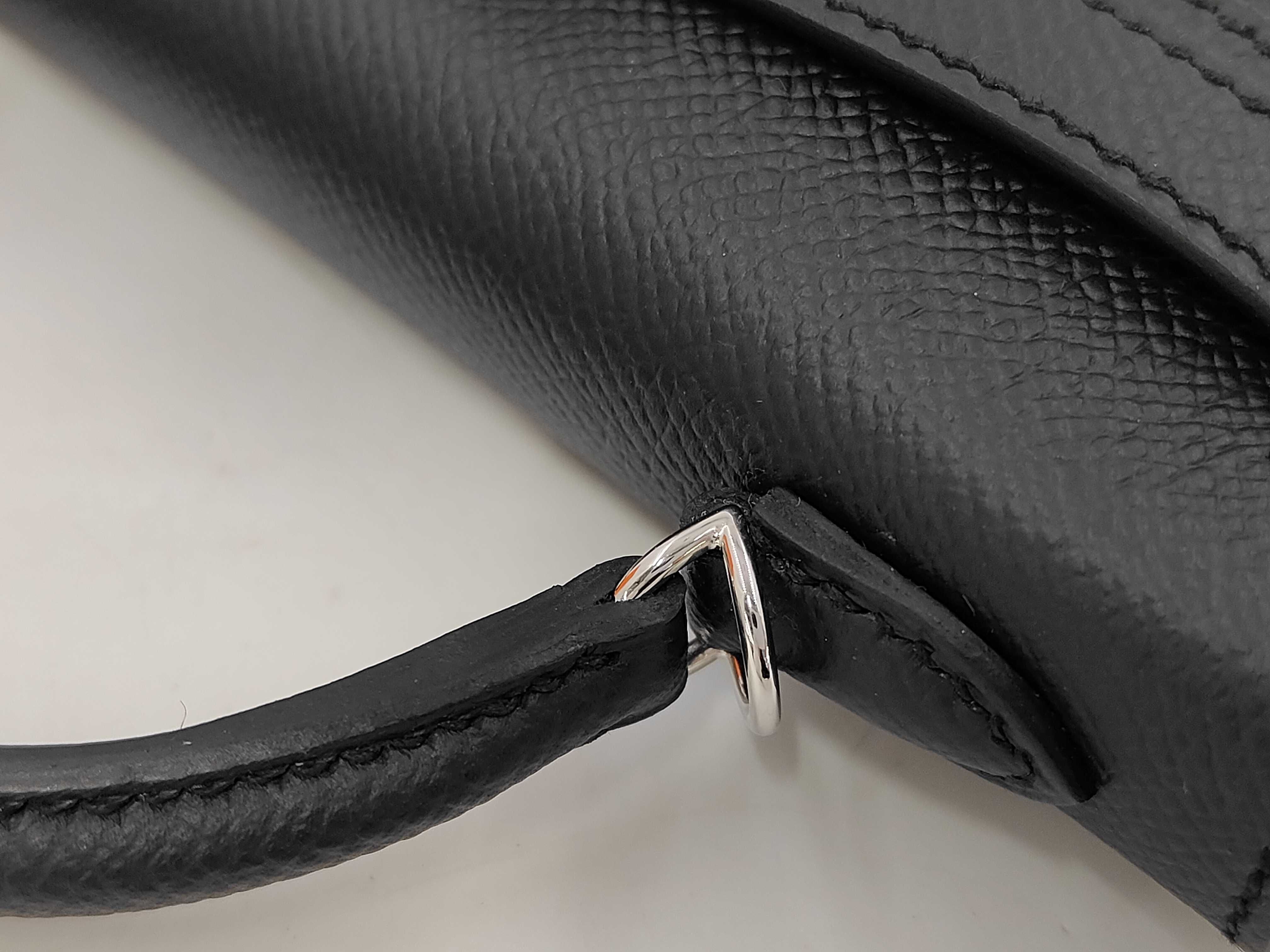 Mini Kelly Epsom Leather Handbag, Black, Silver Hardware, G Stamp — view 5