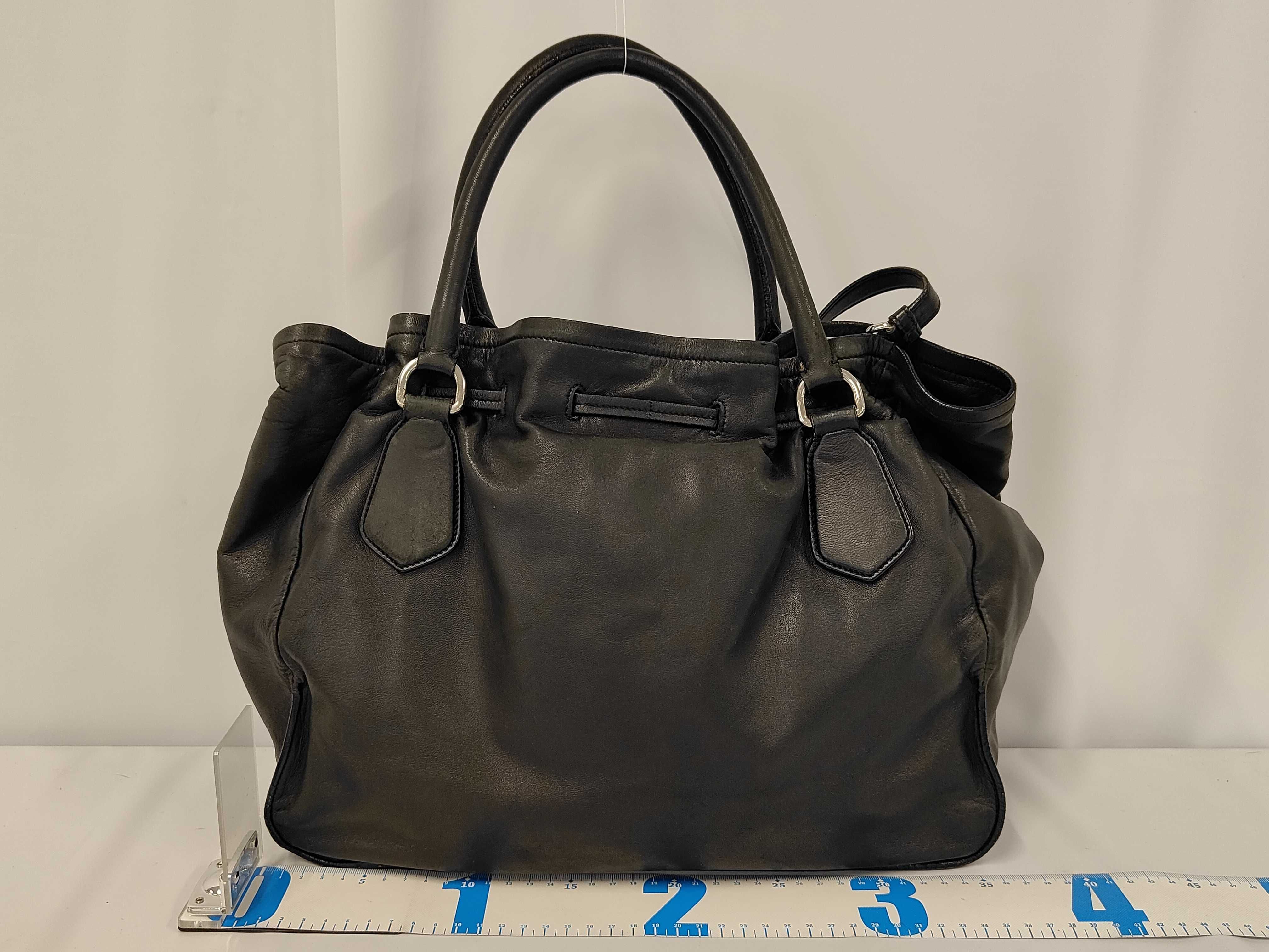 Leather Shoulder Bag 2-way Black Handbag — view 2