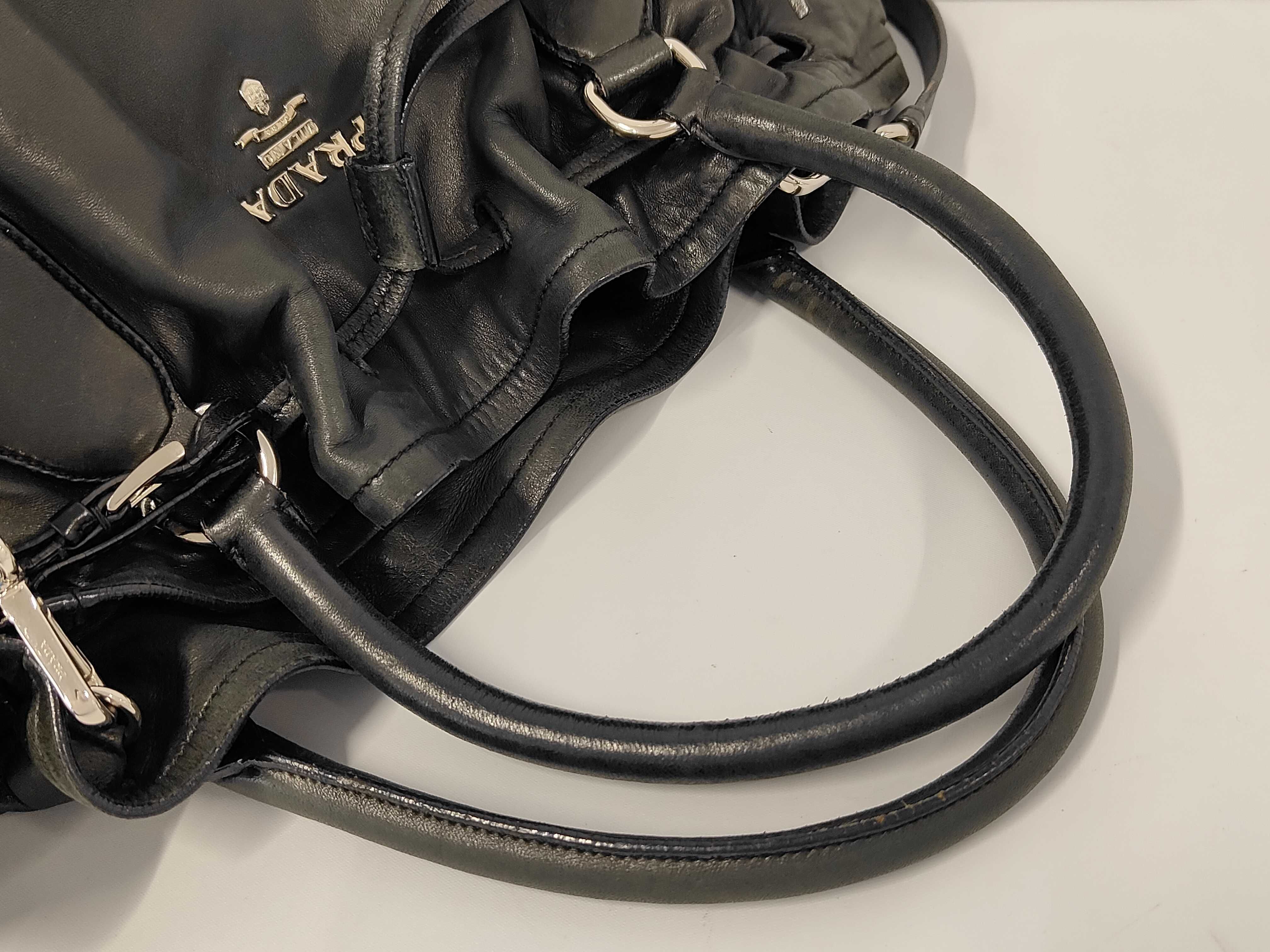 Leather Shoulder Bag 2-way Black Handbag — view 3