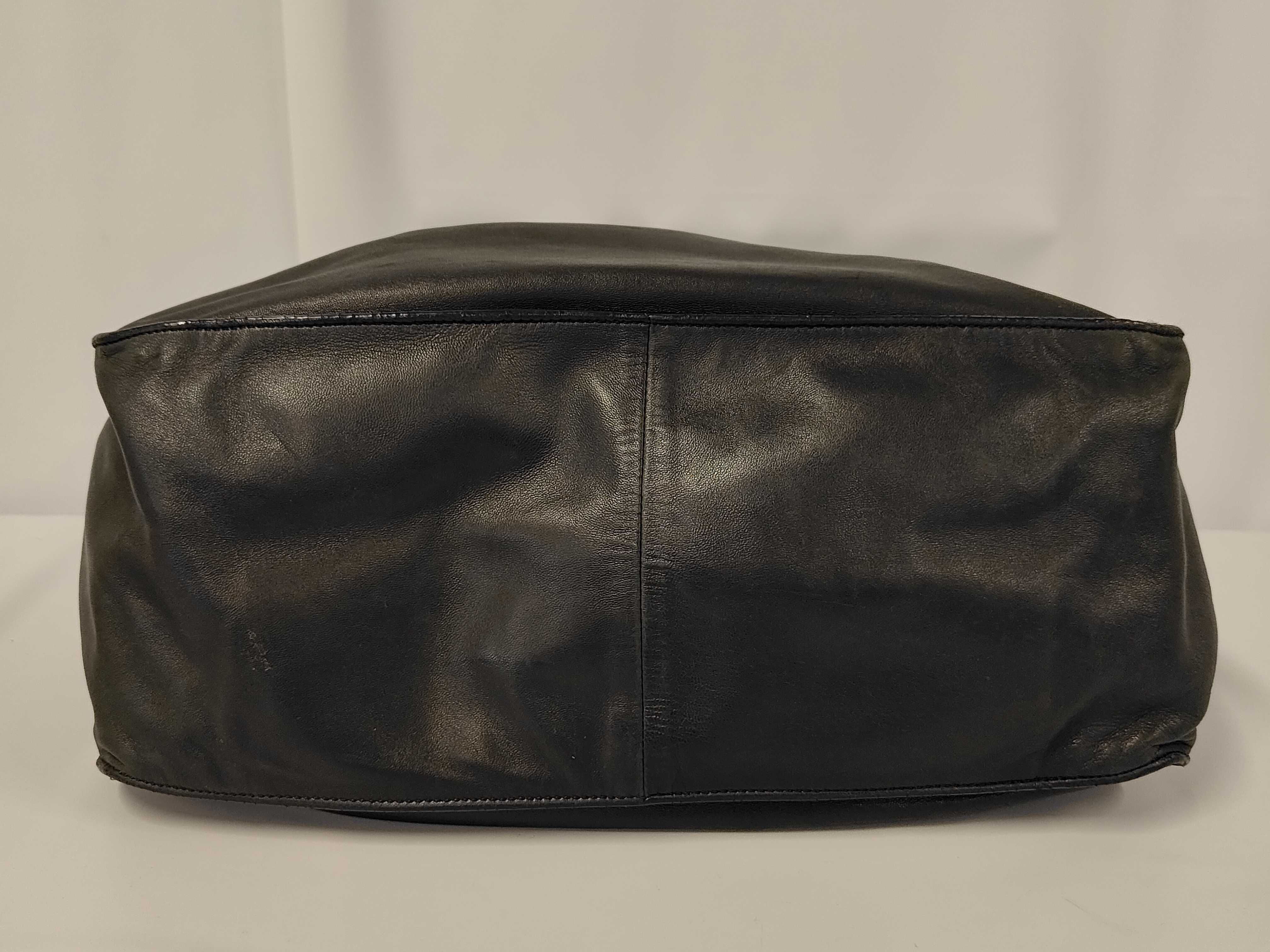 Leather Shoulder Bag 2-way Black Handbag — view 7