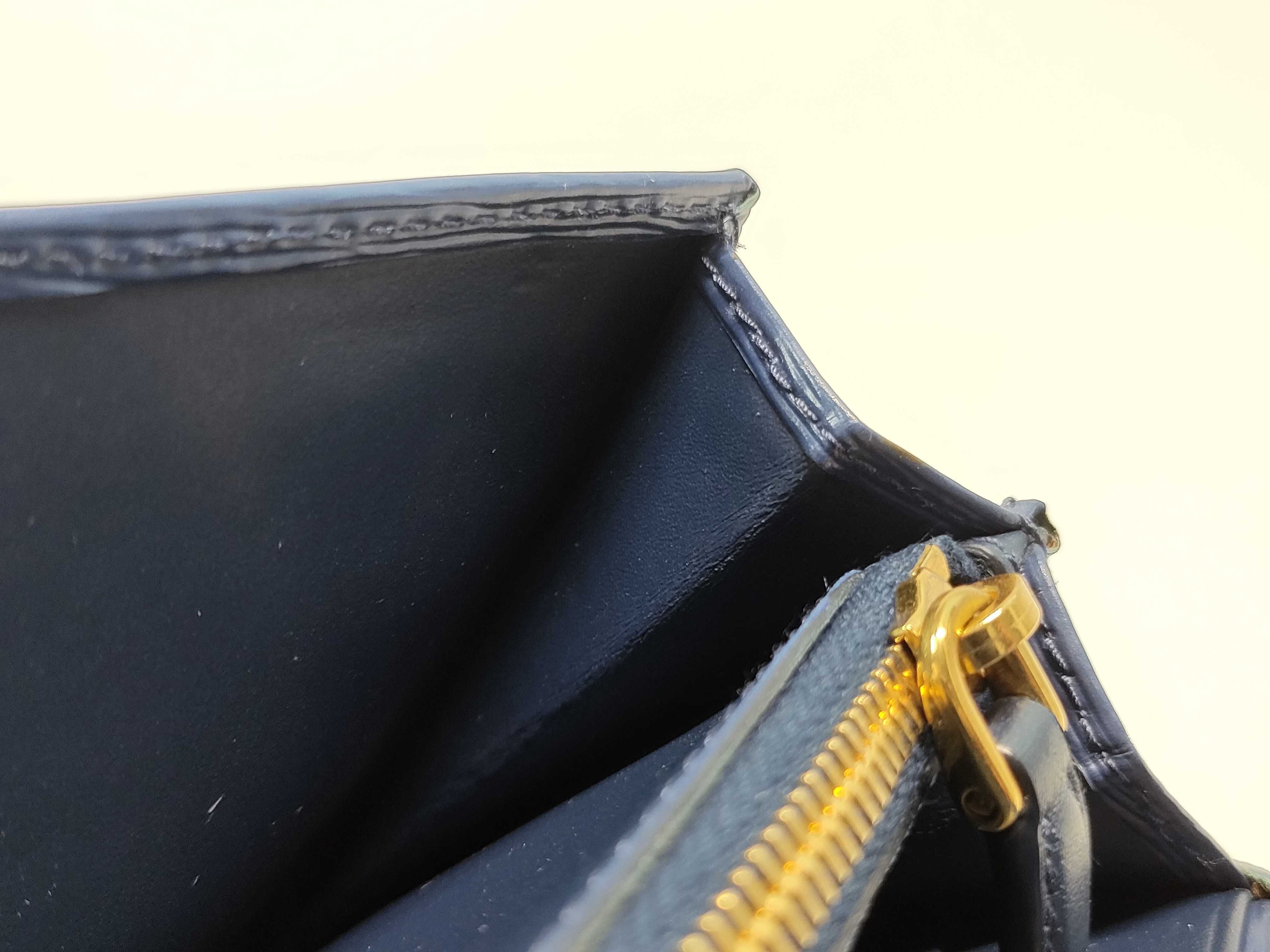Blue Saffiano Gold Lettering Logo Long Wallet 1MH132 Wallet — view 8