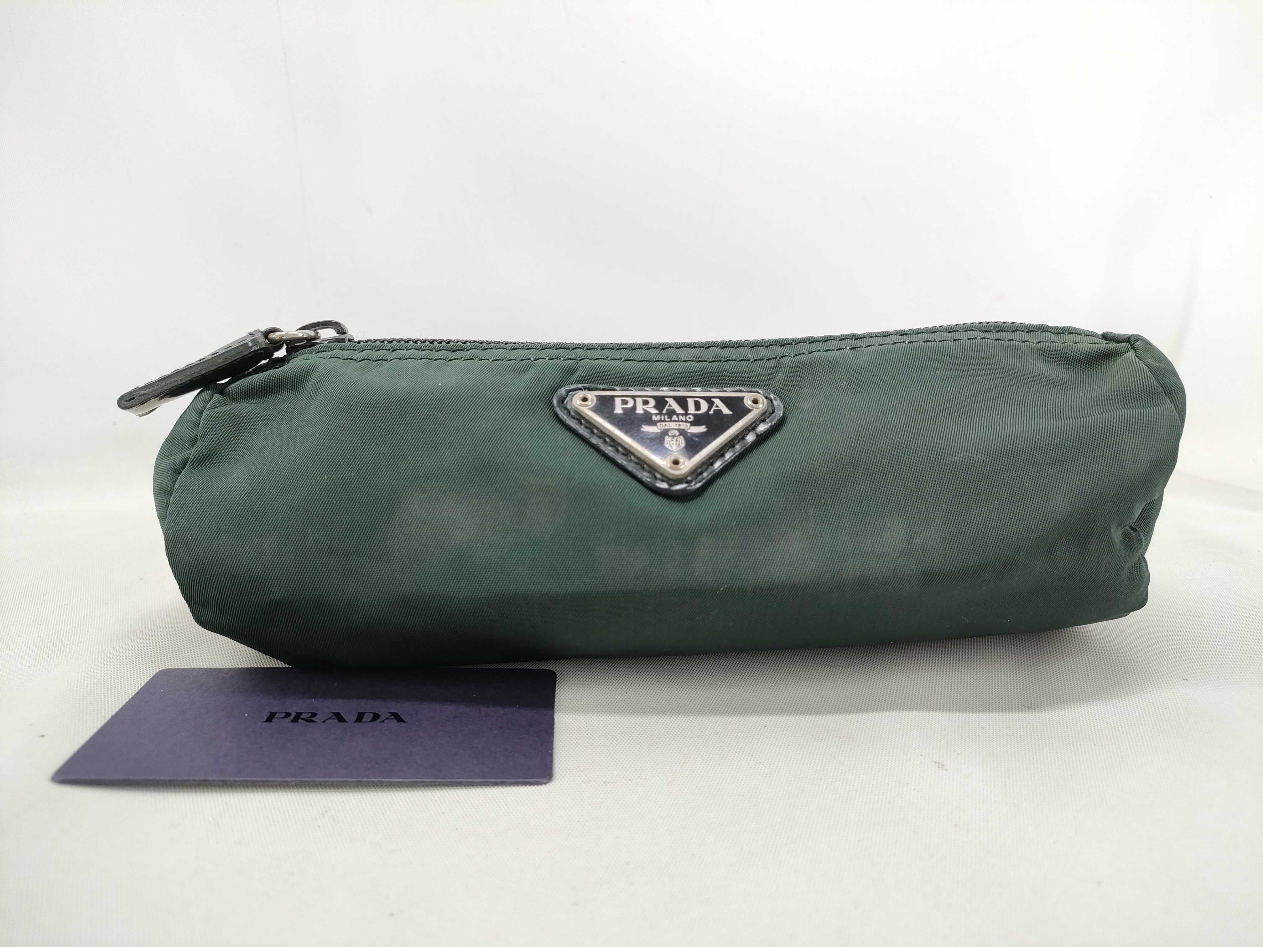 Nylon Pouch, Green, White Tag (Item No. 104), with Card Slot, Wallet