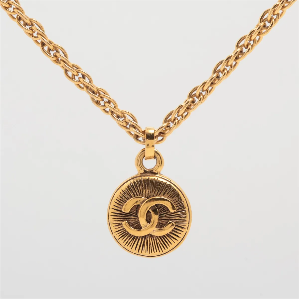Coco Mark Necklace, GP Gold. Shows — view 2
