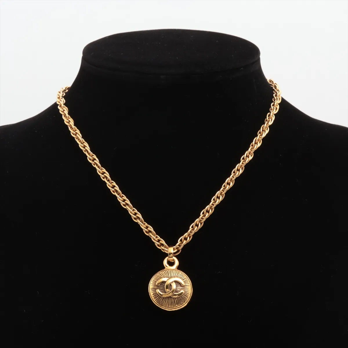 Coco Mark Necklace, GP Gold. Shows — view 5