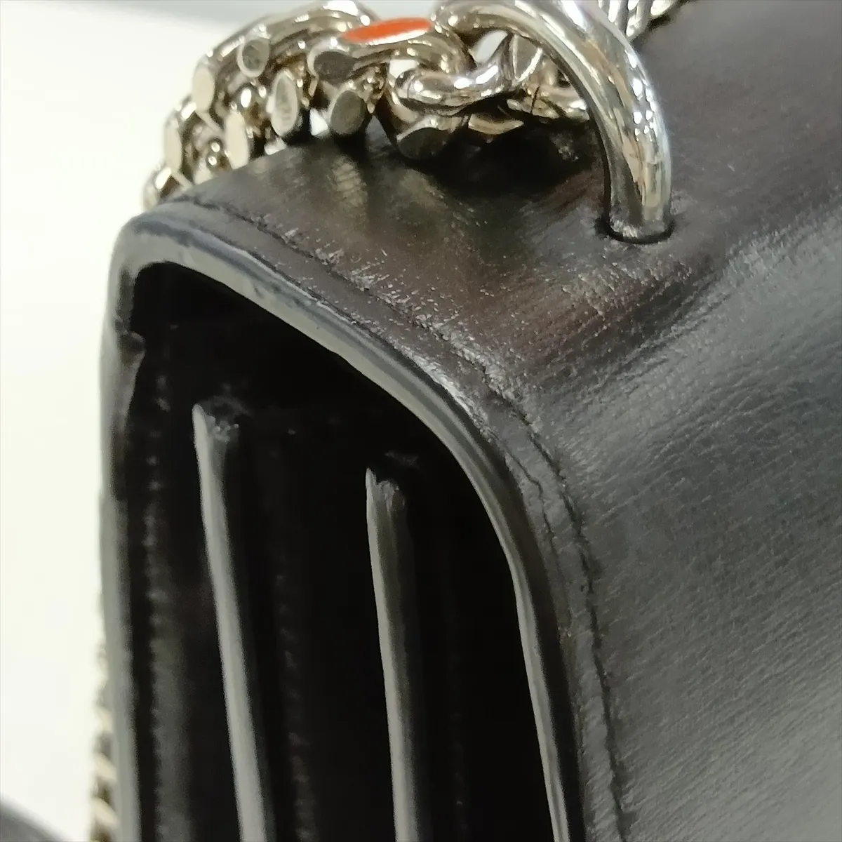 Sunset 442906 Leather Chain Shoulder Bag, Black — view 15