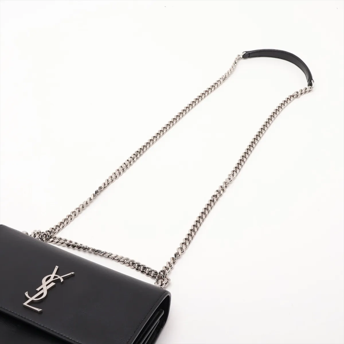 Sunset 442906 Leather Chain Shoulder Bag, Black — view 5