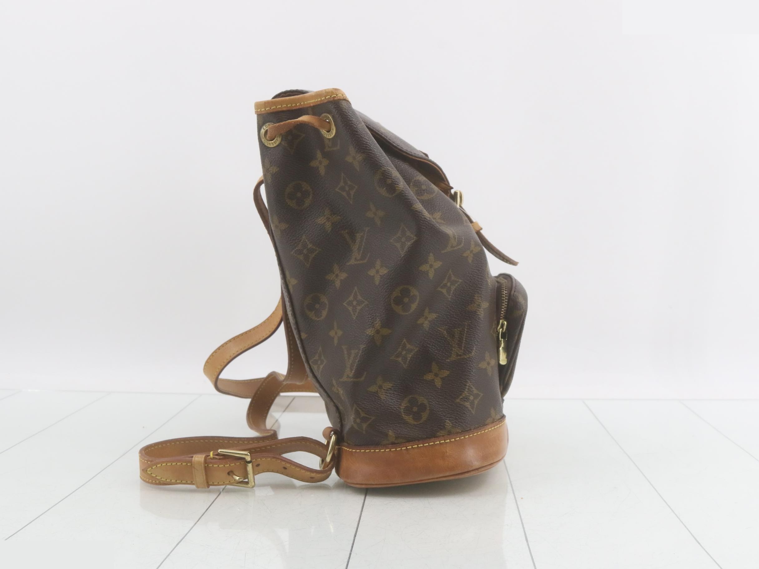 Monogram Montsouris MM Backpack with Drawstring Bag, Brown — view 4