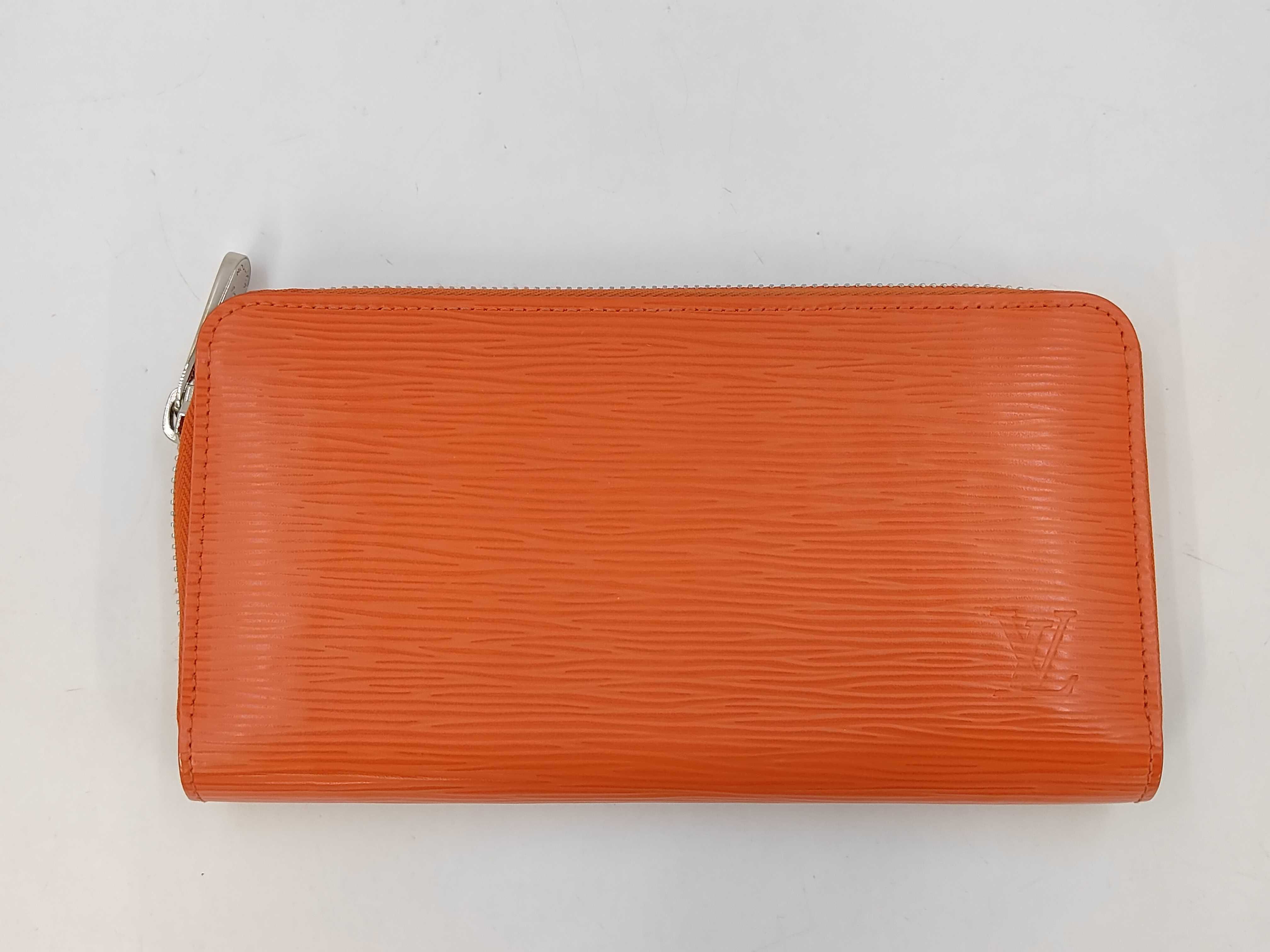 Epi Zippy Orange Epi Calfskin Long Wallet