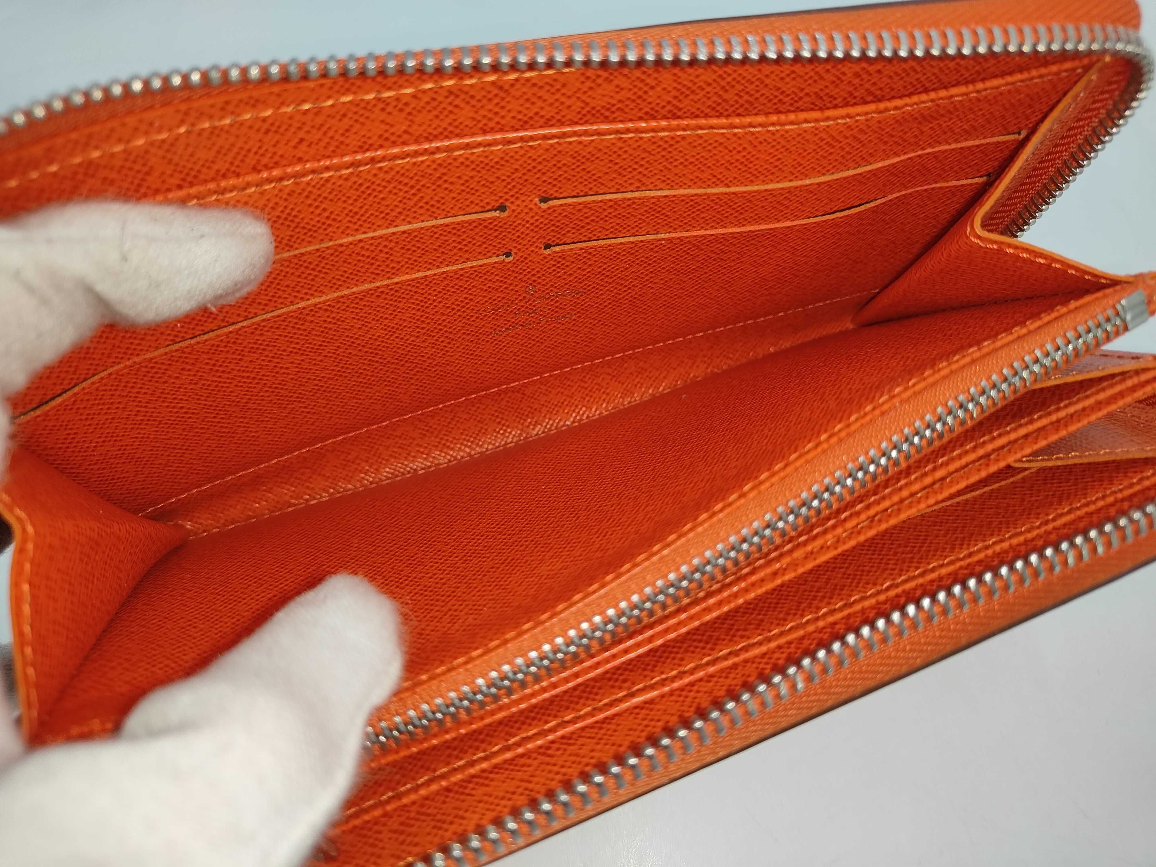 Epi Zippy Orange Epi Calfskin Long Wallet — view 4