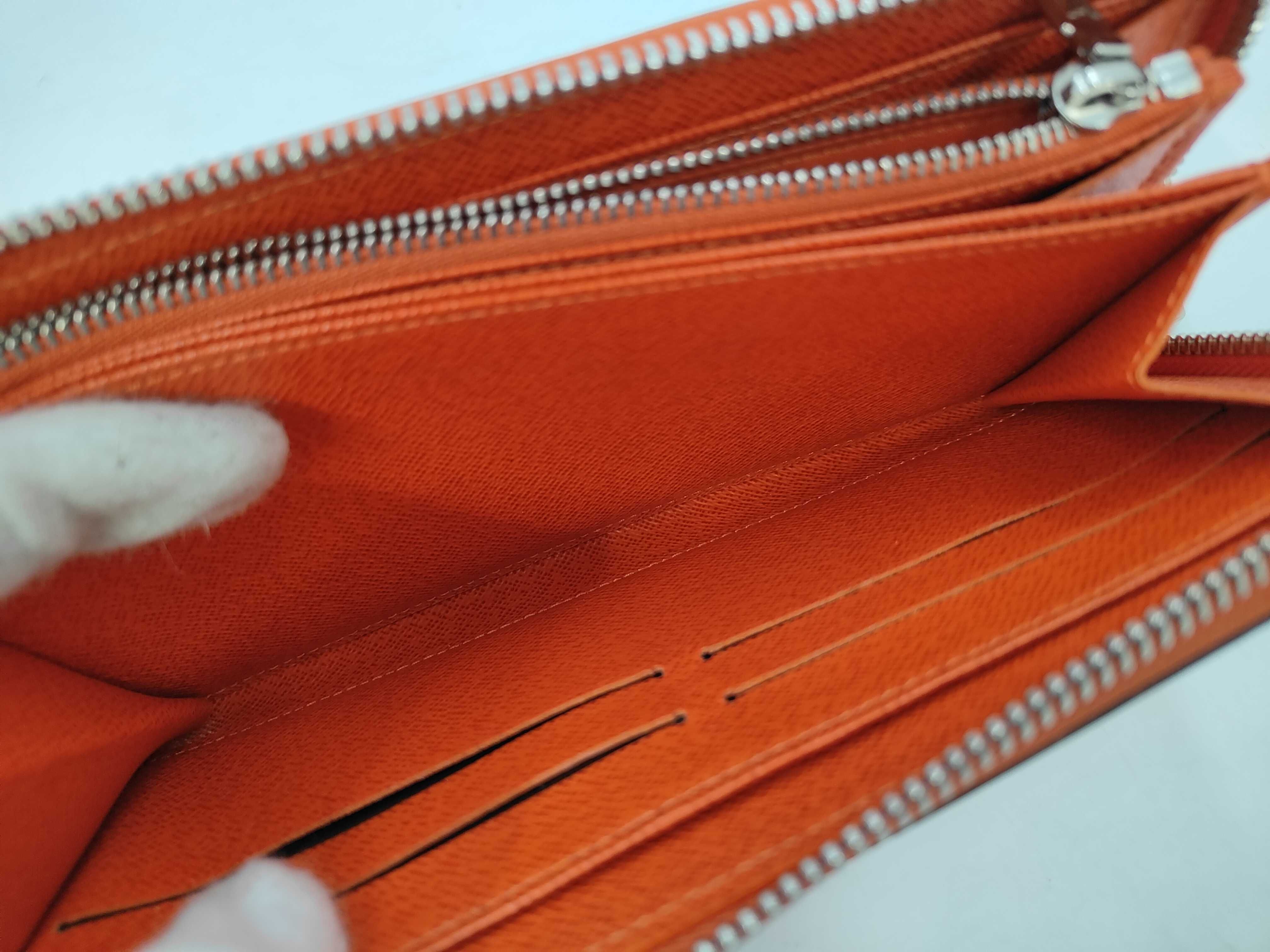 Epi Zippy Orange Epi Calfskin Long Wallet — view 6