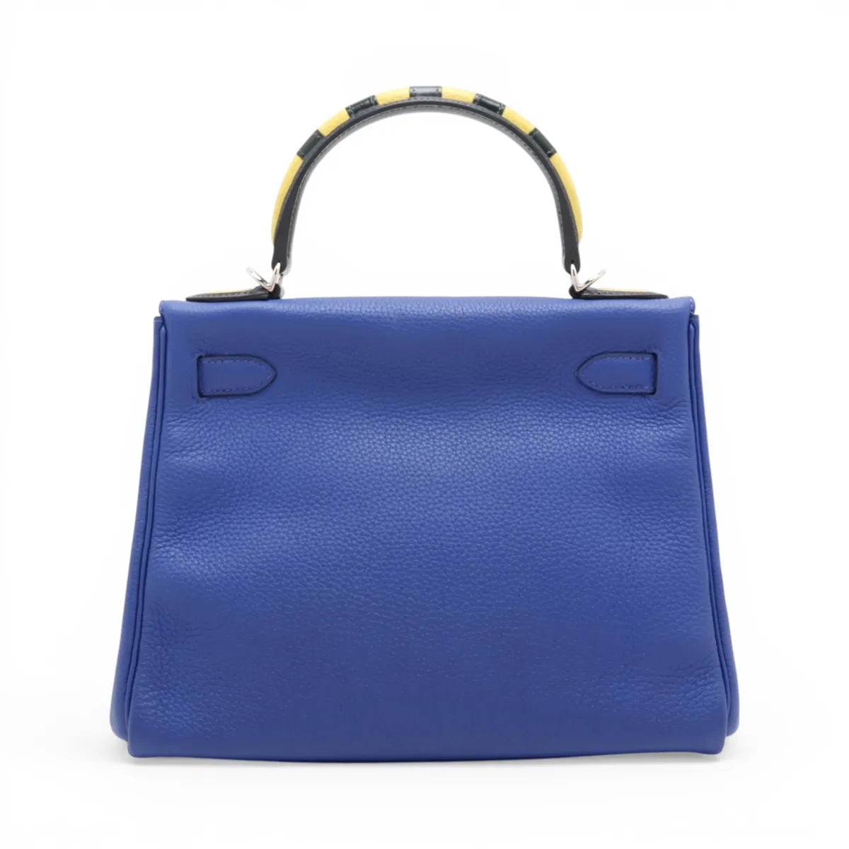 [Individually packaged] Hermes Kelly 28 Trot Togo x Box Calf Blue Electric x Blue Indigo x Lime Silver Hardware A: 2017 — view 2