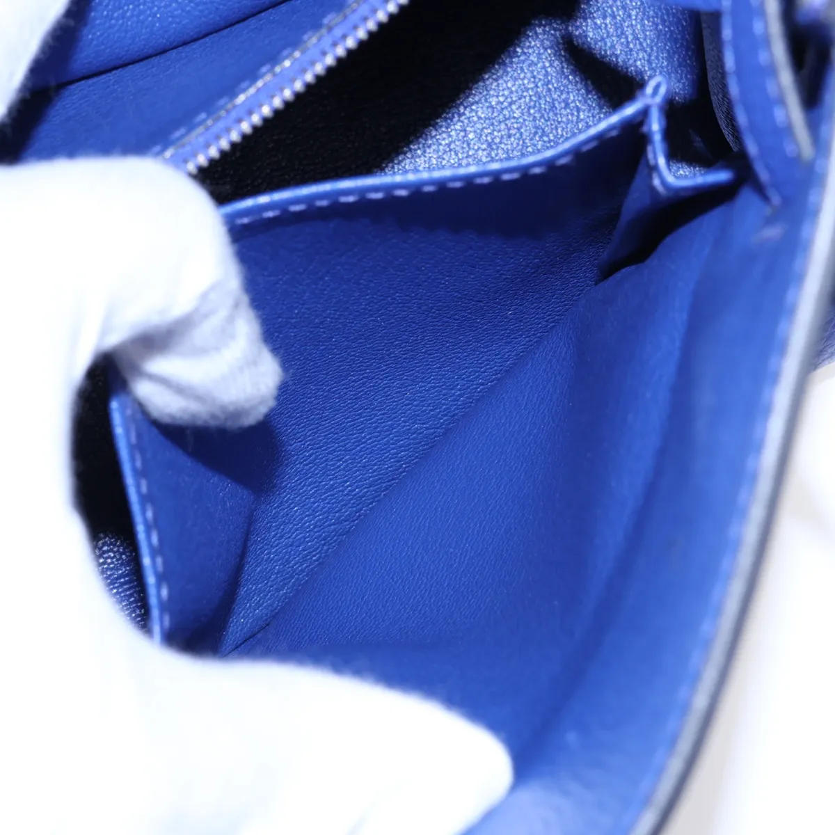 [Individually packaged] Hermes Kelly 28 Trot Togo x Box Calf Blue Electric x Blue Indigo x Lime Silver Hardware A: 2017 — view 11