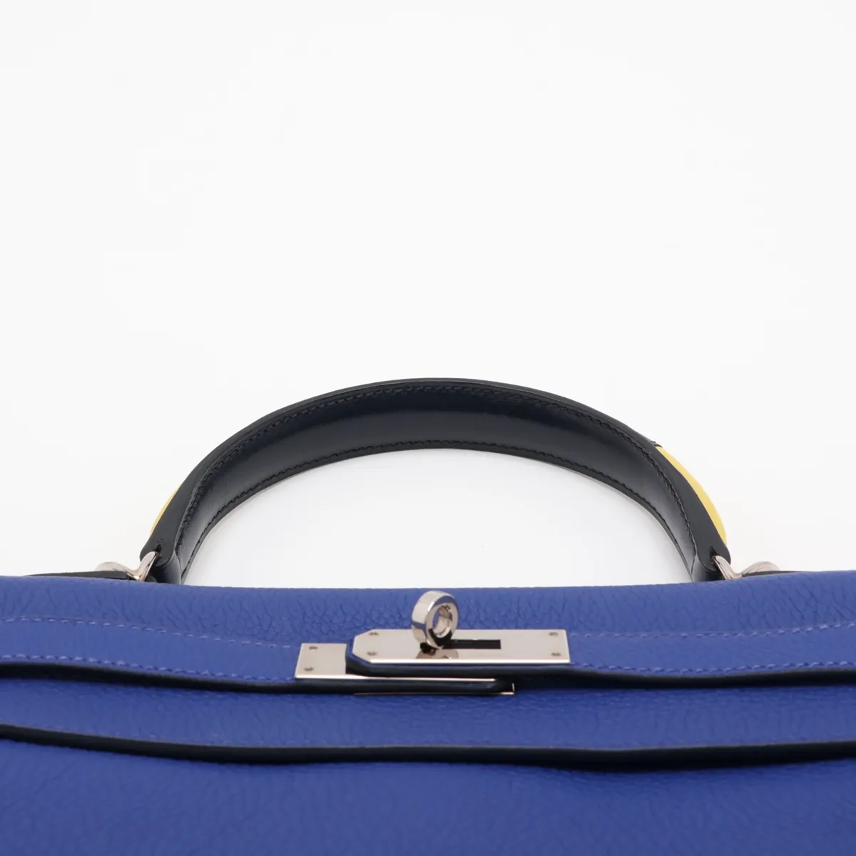 [Individually packaged] Hermes Kelly 28 Trot Togo x Box Calf Blue Electric x Blue Indigo x Lime Silver Hardware A: 2017 — view 6