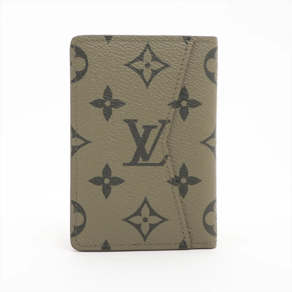 Monogram Organizer de Poche M82797 Khaki x Red Card Case (RFID Activated) — view 2