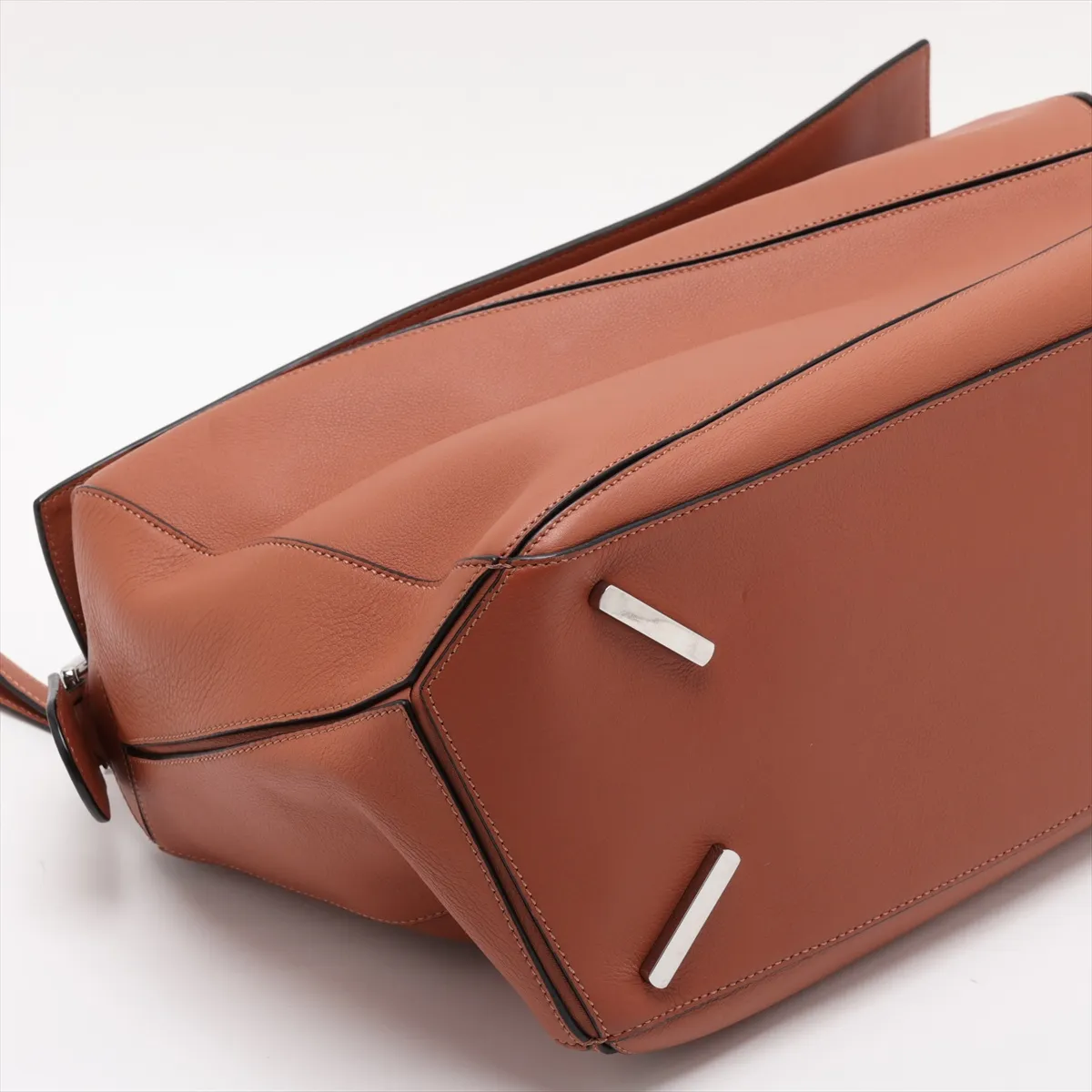 Puzzle Large Leather 2-Way Handbag, Brown — view 4