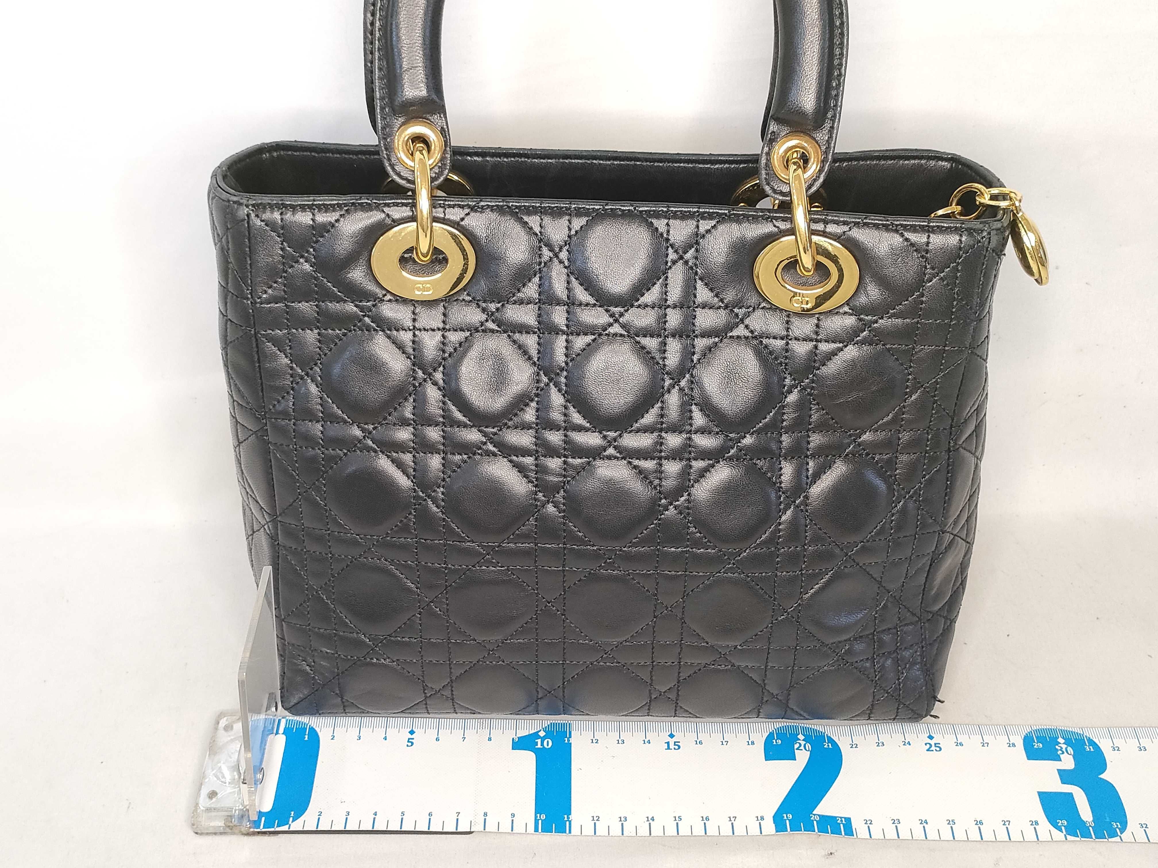 Lady Dior Lady handbag black x gold hardware handbag — view 2