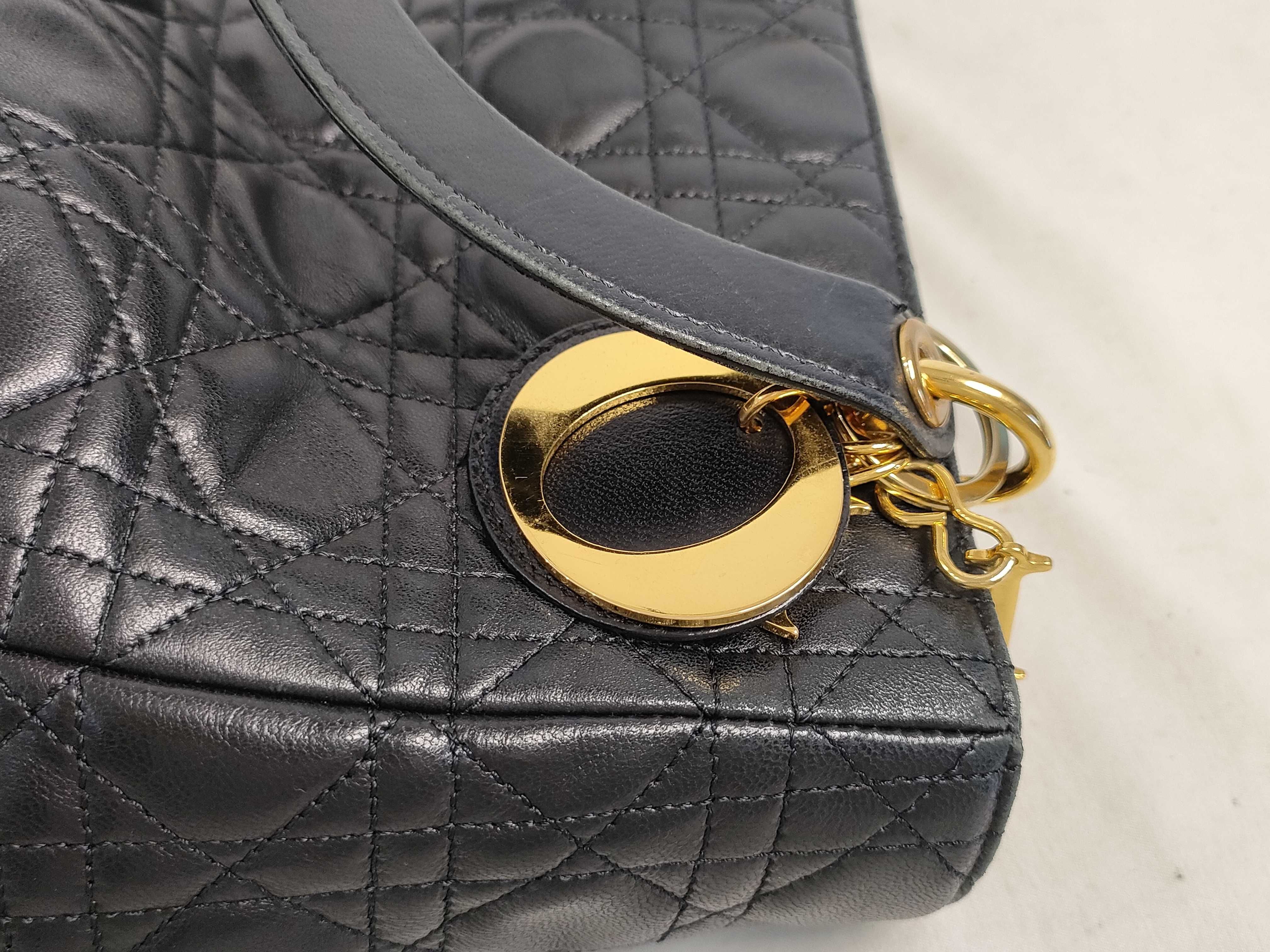 Lady Dior Lady handbag black x gold hardware handbag — view 14