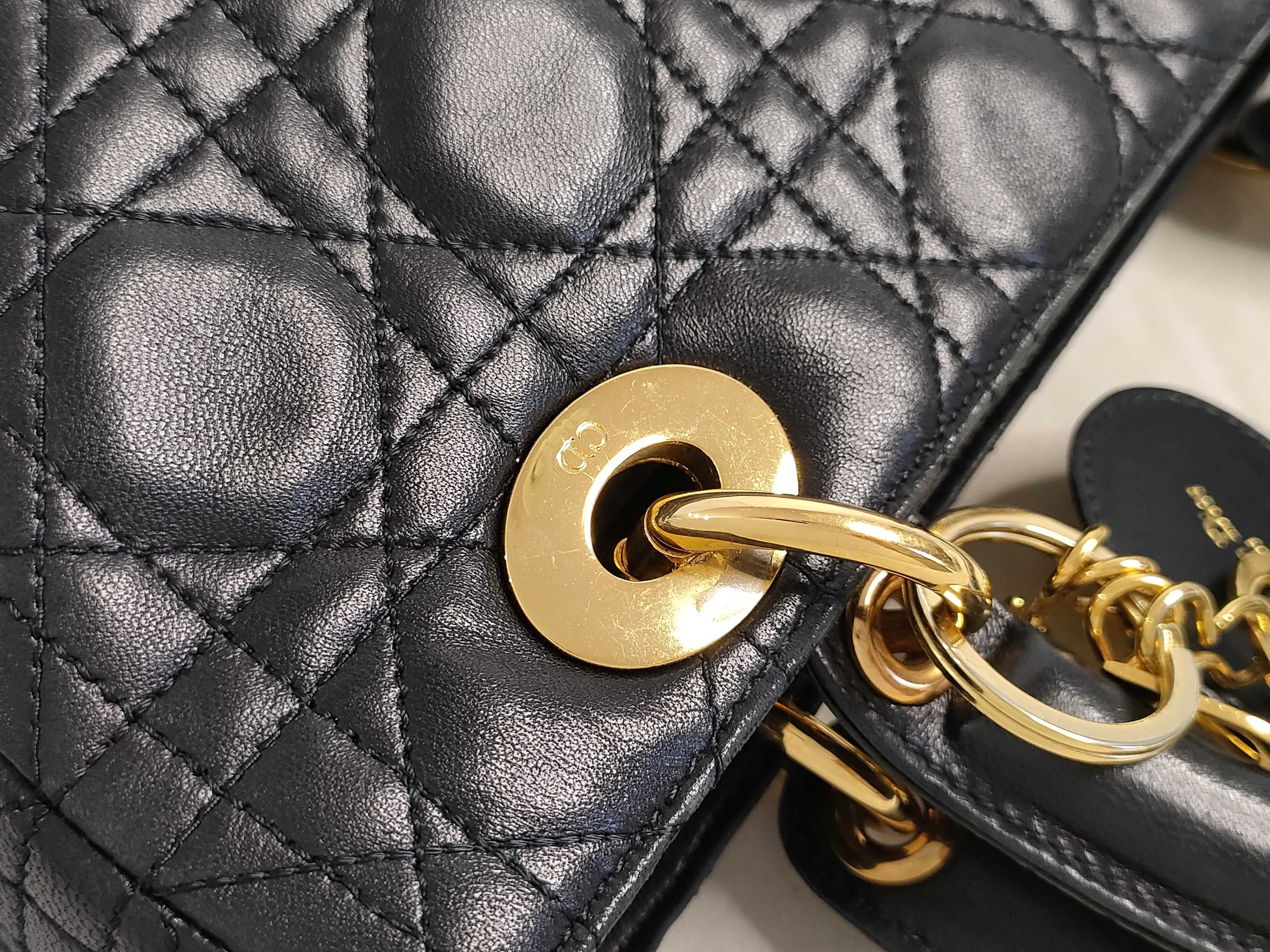 Lady Dior Lady handbag black x gold hardware handbag — view 5