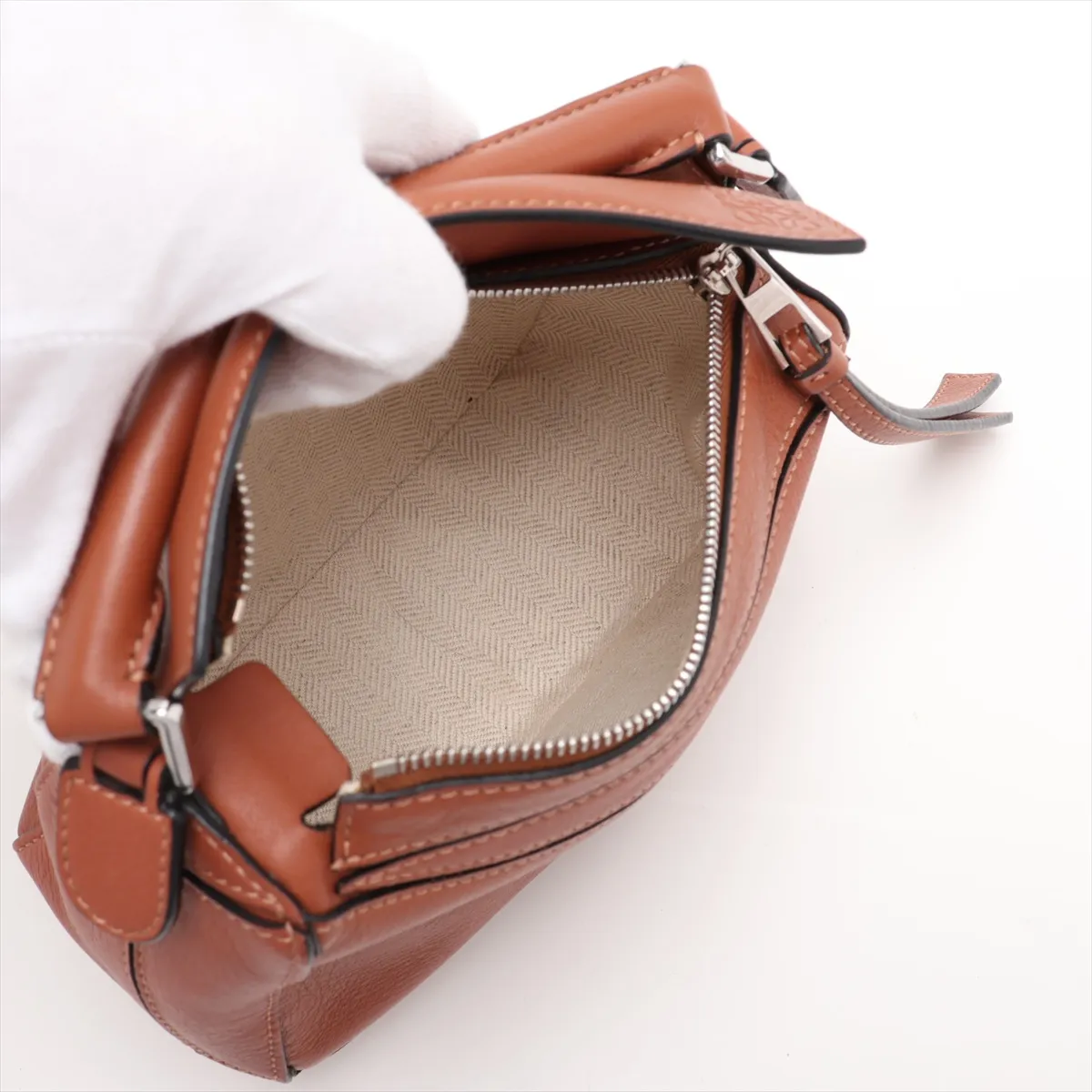 Mini Puzzle Bag, Leather, 2-Way Shoulder Bag, Brown, C Mark — view 8