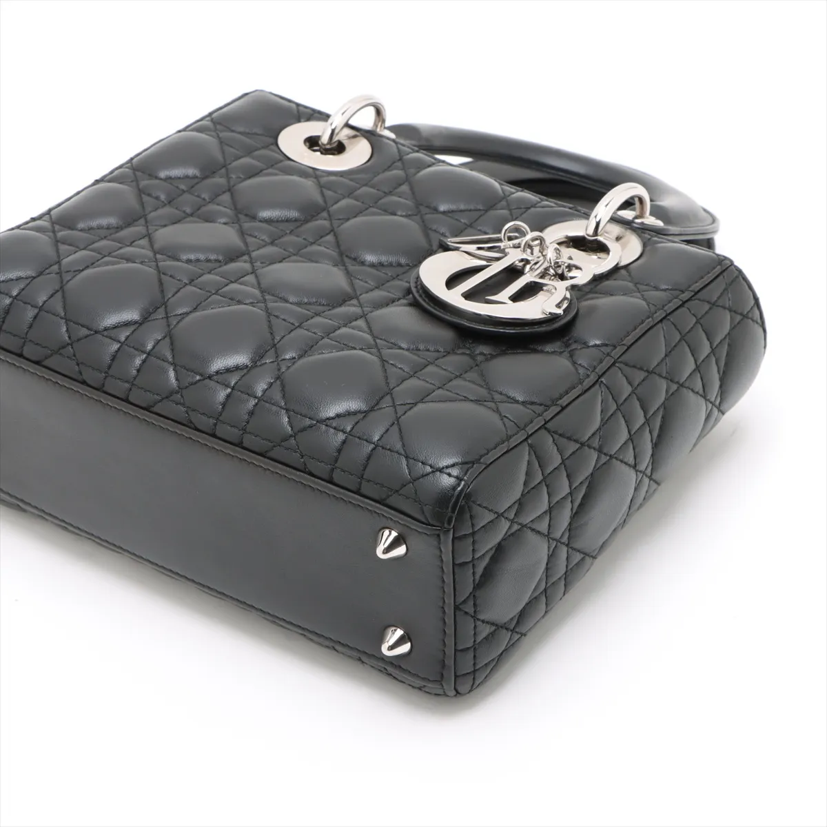 My Lady Dior Cannage Leather 2WAY Handbag Black — view 3