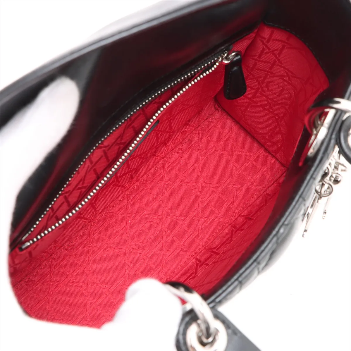 My Lady Dior Cannage Leather 2WAY Handbag Black — view 8