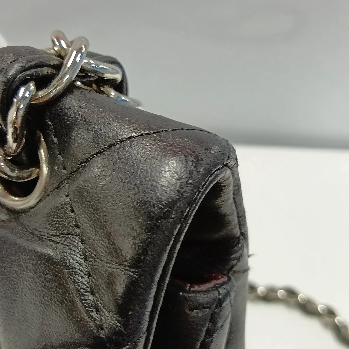 Large Matelassé 34 Maxi Lambskin Single Flap Double Chain Bag, Black with Silver Hardware, 13414122, Serial Number 13-series, A58601 — view 12