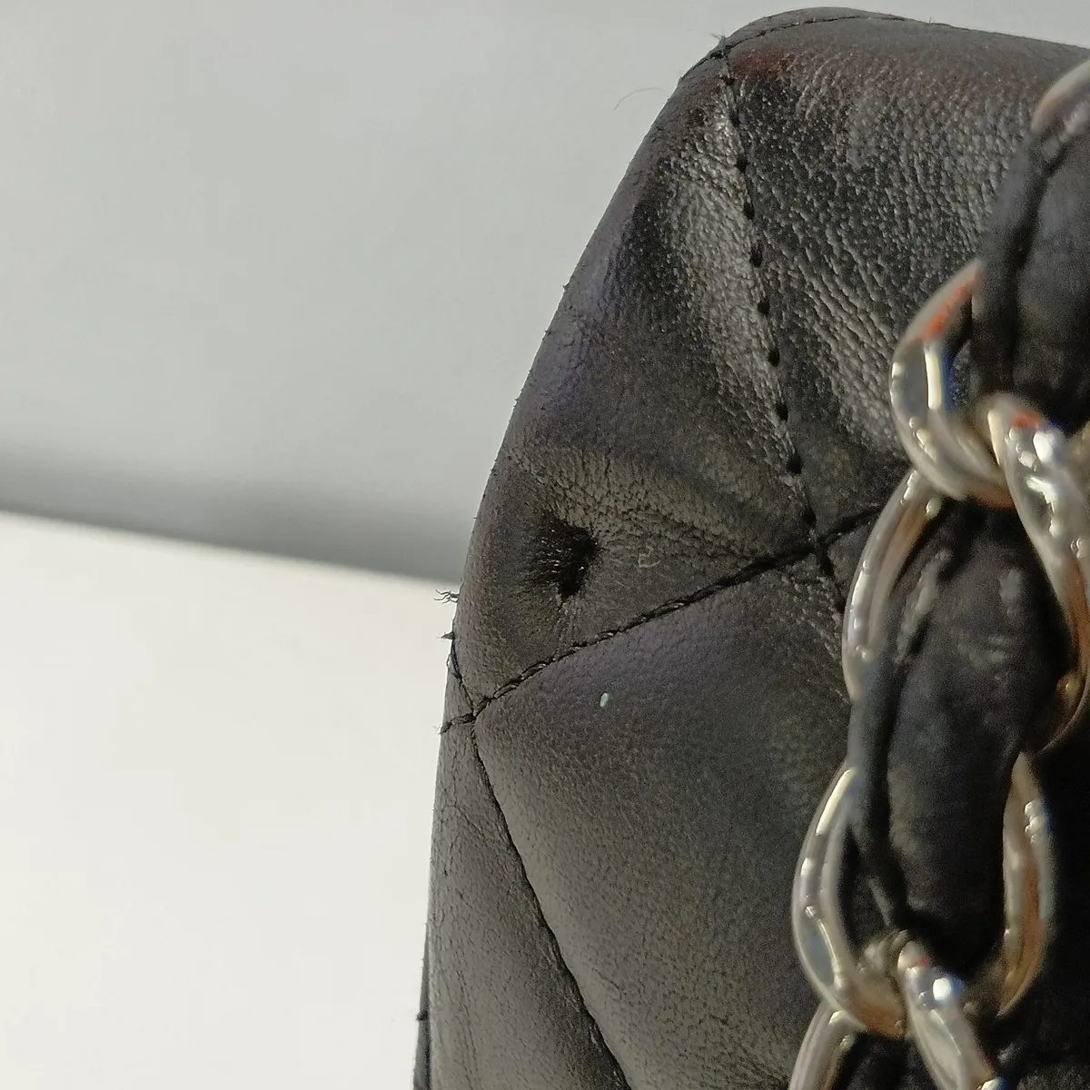 Large Matelassé 34 Maxi Lambskin Single Flap Double Chain Bag, Black with Silver Hardware, 13414122, Serial Number 13-series, A58601 — view 13