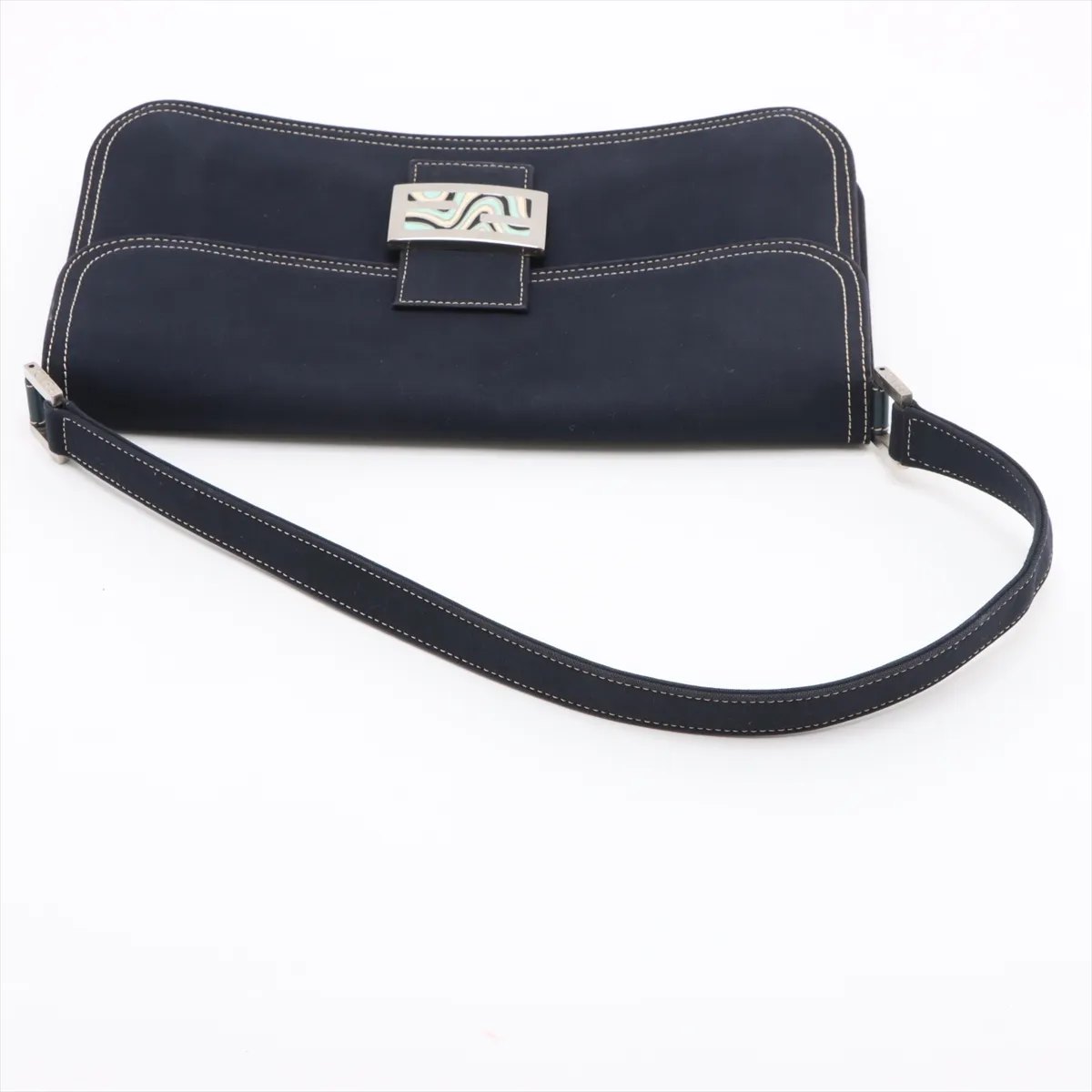 Mamma Bucket Canvas Shoulder Bag, Navy — view 5