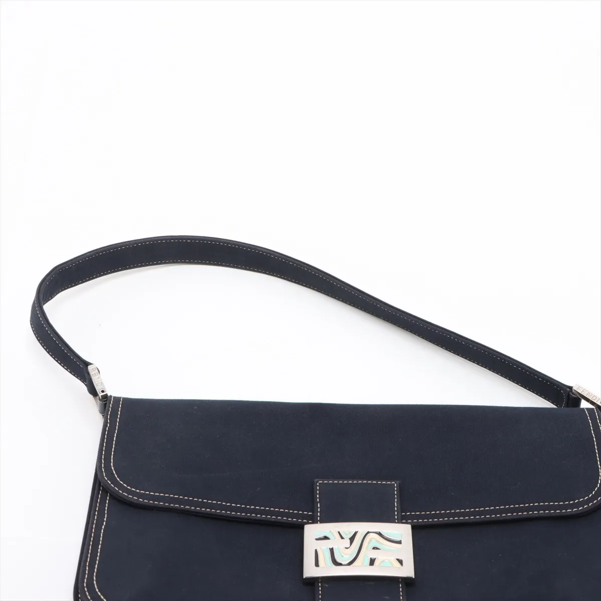 Mamma Bucket Canvas Shoulder Bag, Navy — view 6
