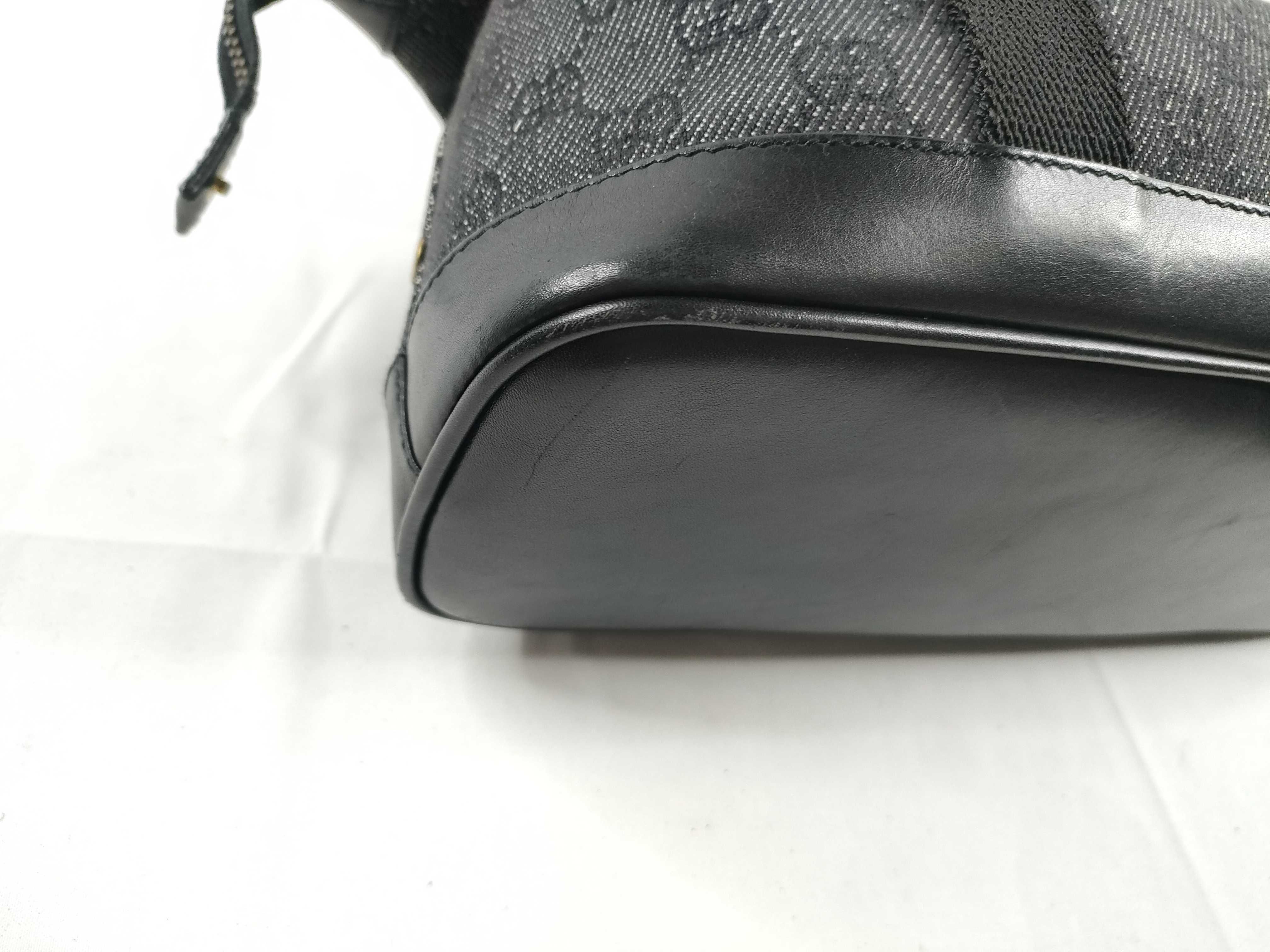 GG Canvas Handbag, Gray/Black — view 3