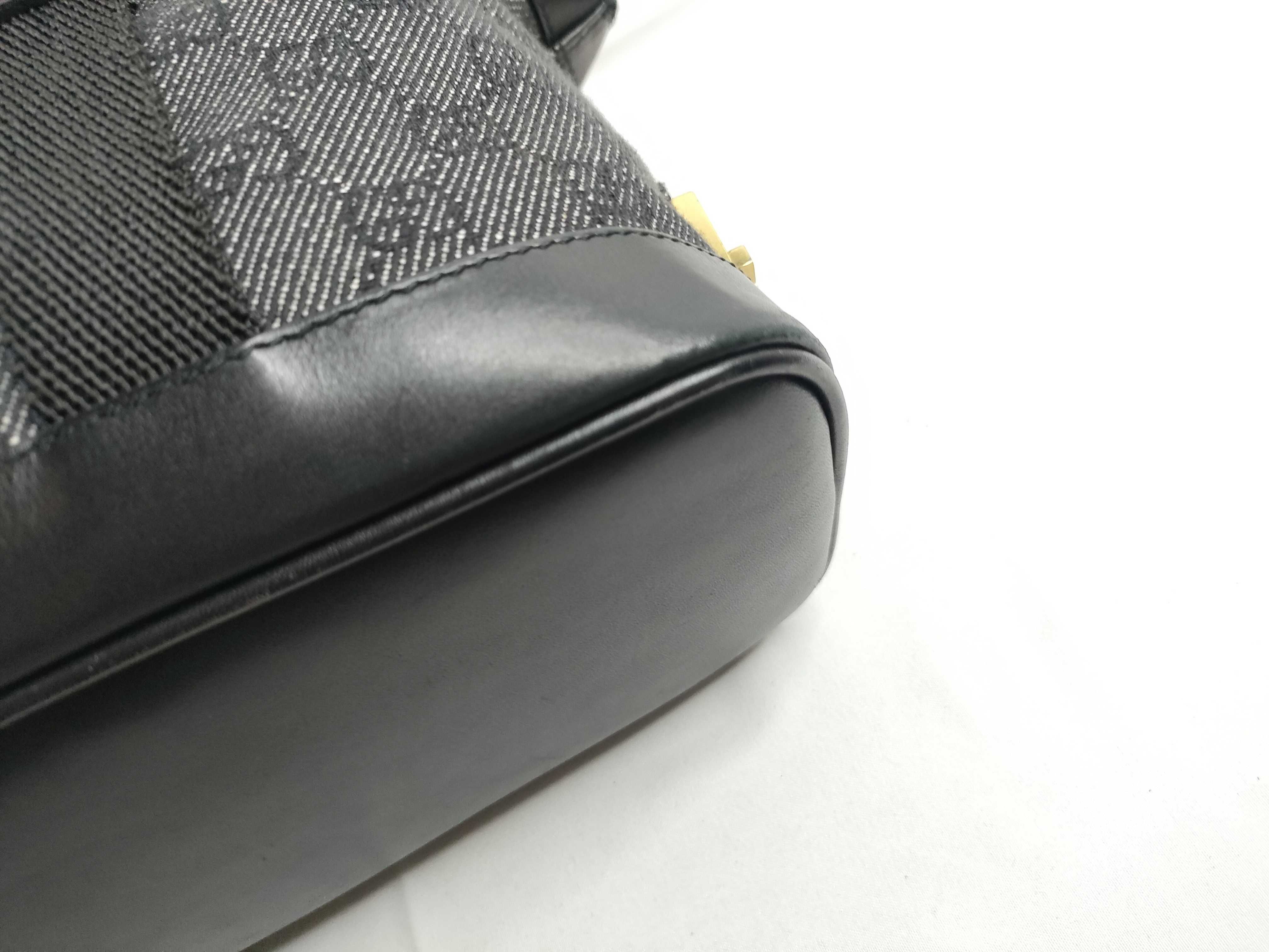 GG Canvas Handbag, Gray/Black — view 5