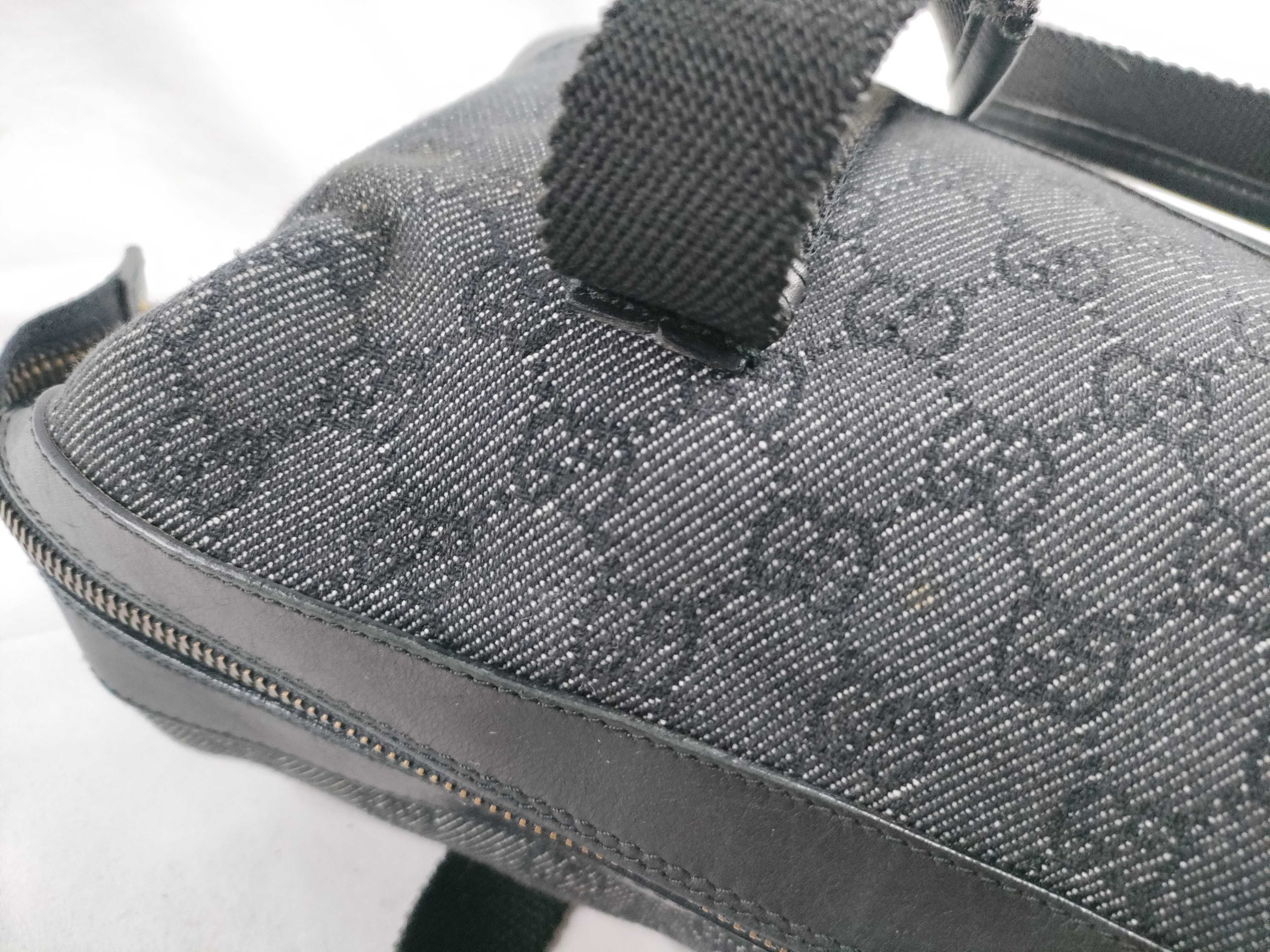 GG Canvas Handbag, Gray/Black — view 8