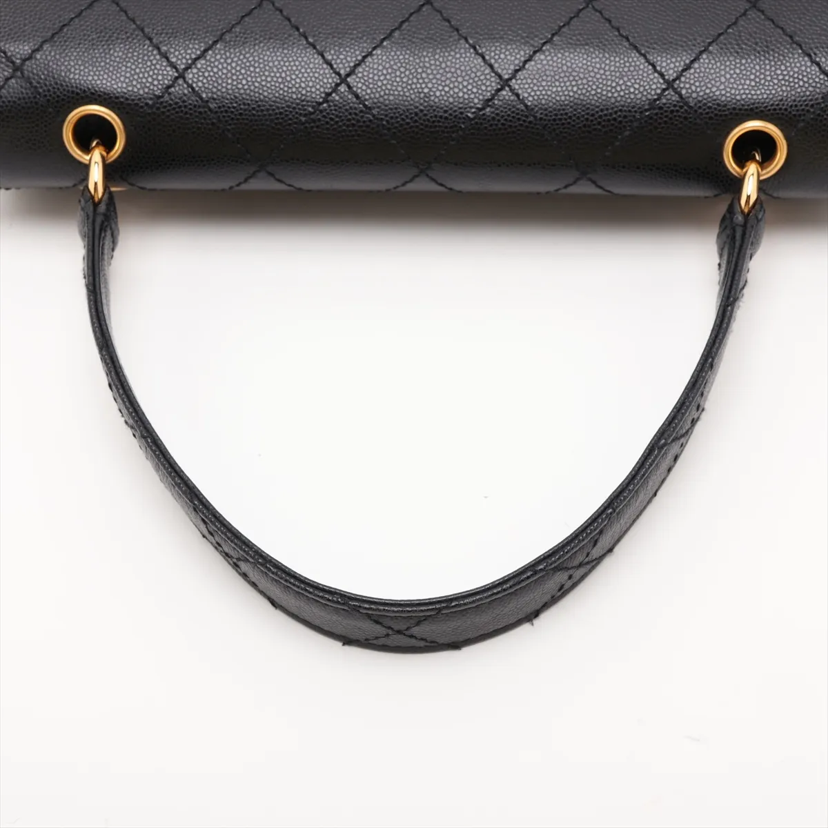 Matelassé Caviar Skin Handbag, Black with Gold Hardware, 5247154 (Serial Number 5) — view 5