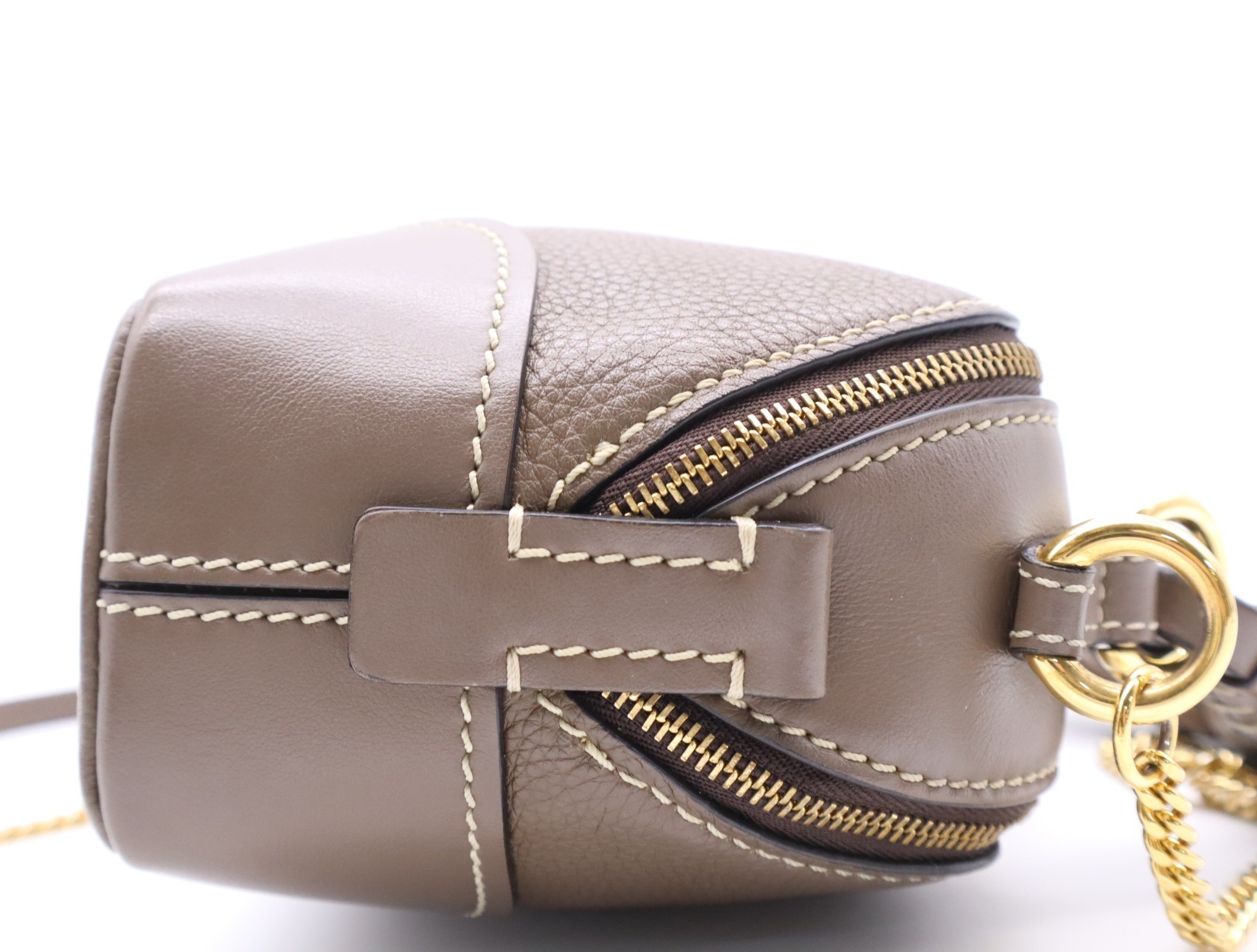 Leather Dahlia Leather 2-Way Handbag Brown Gold Hardware — view 5