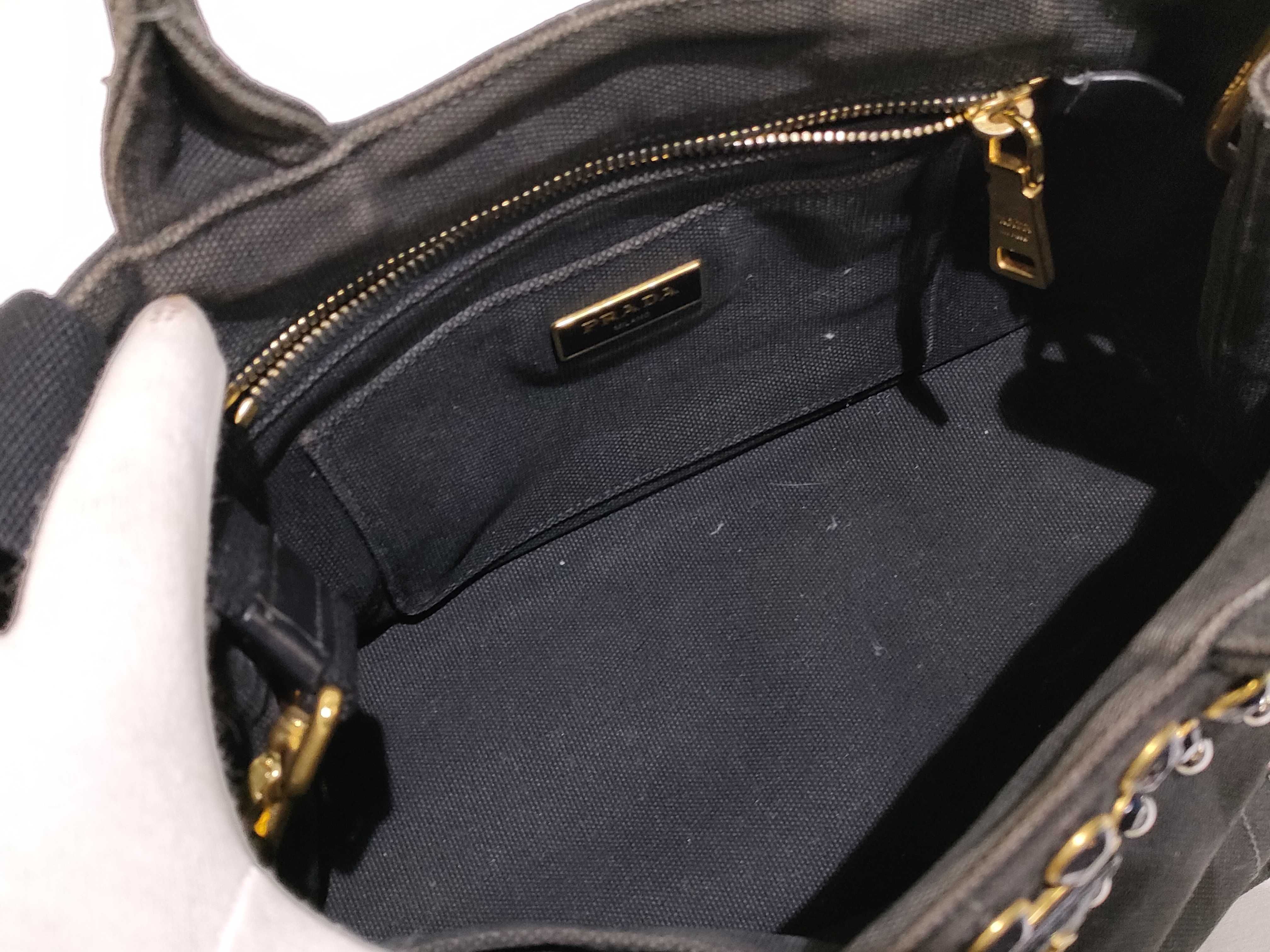 Bijou Canapa Canvas 2-Way Handbag Black B24390 Handbag — view 8