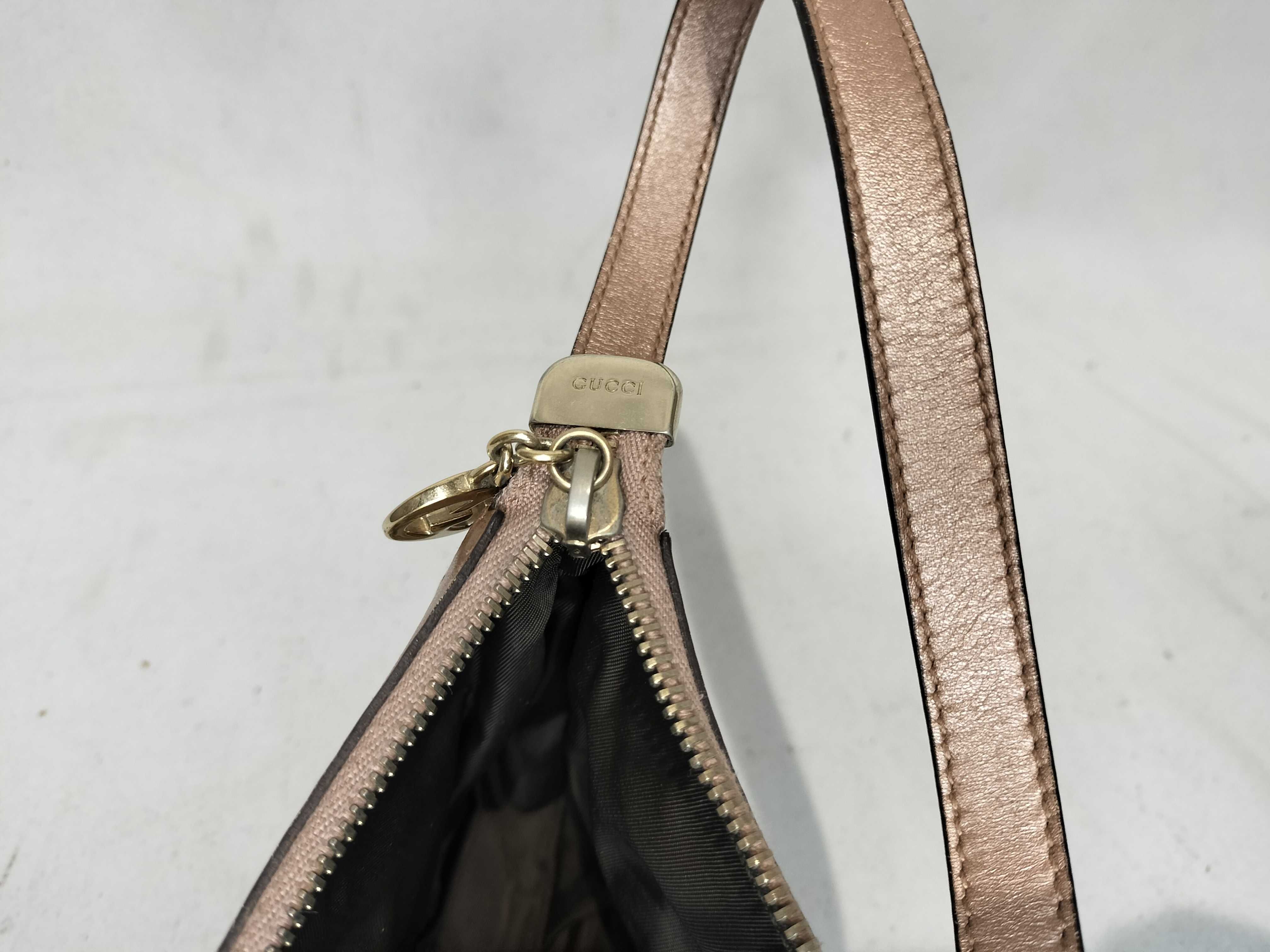 Pink Canvas GG Monogram Heart Zipper Pull Shoulder Bag No. 1 Handbag — view 10