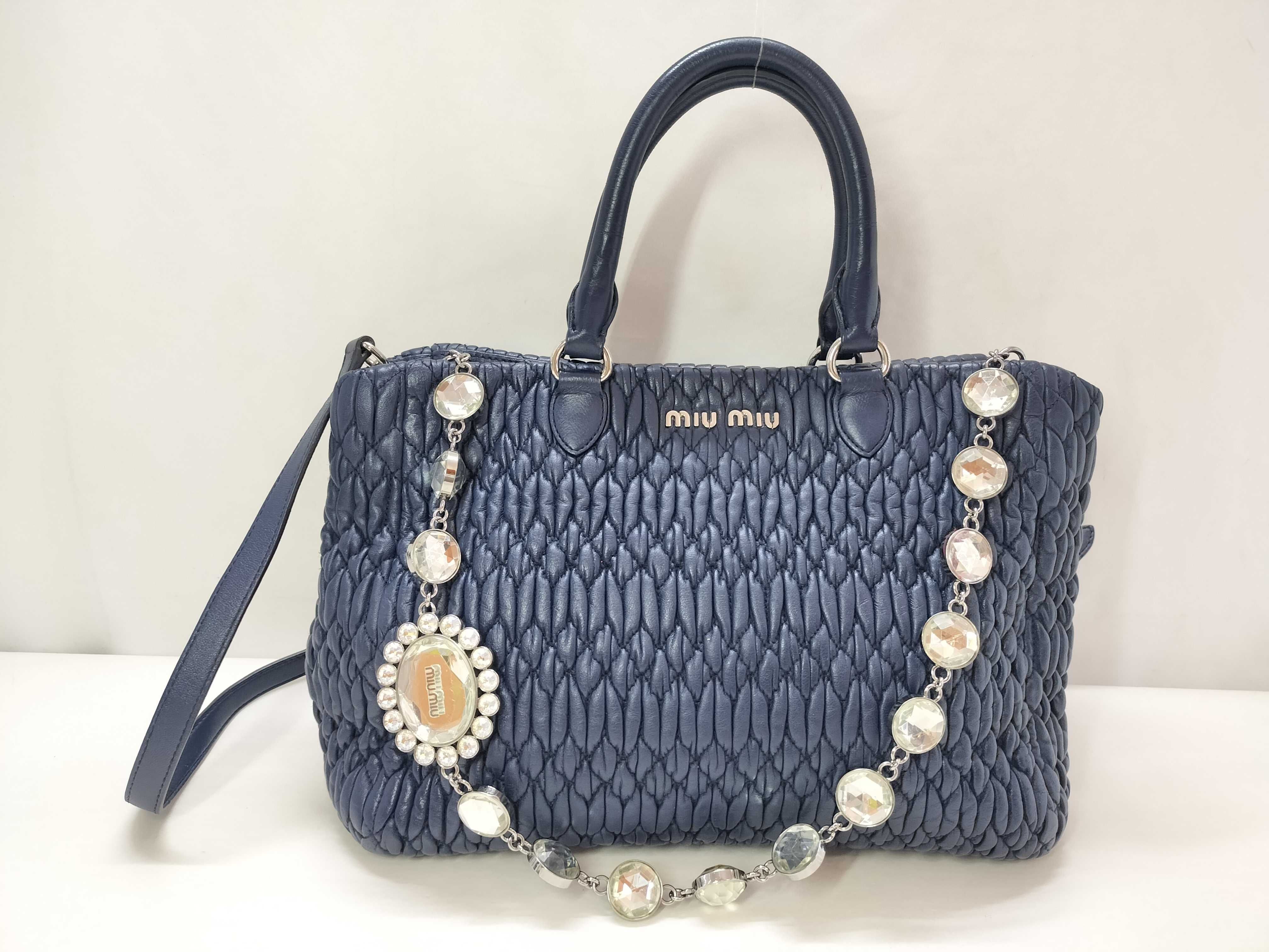 Chain Bag, Blue Handbag