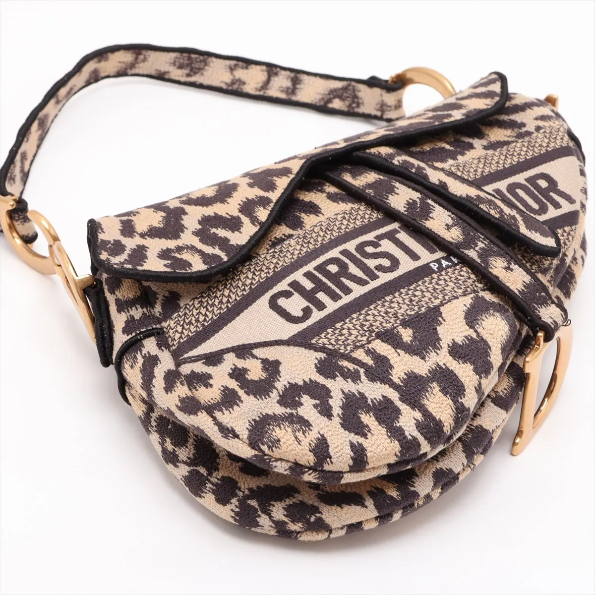Saddle Canvas 2-Way Shoulder Bag, Leopard Print — view 4