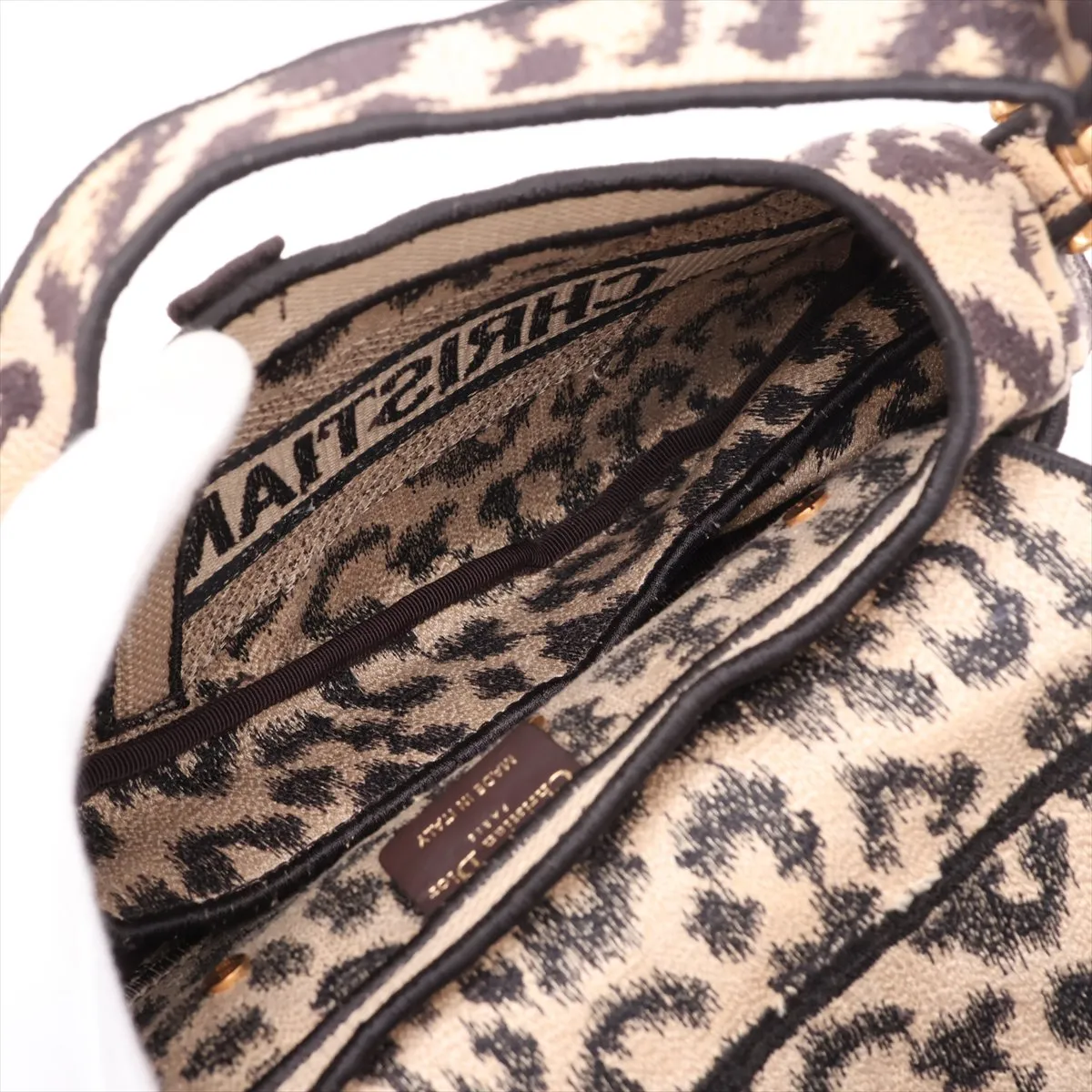 Saddle Canvas 2-Way Shoulder Bag, Leopard Print — view 8